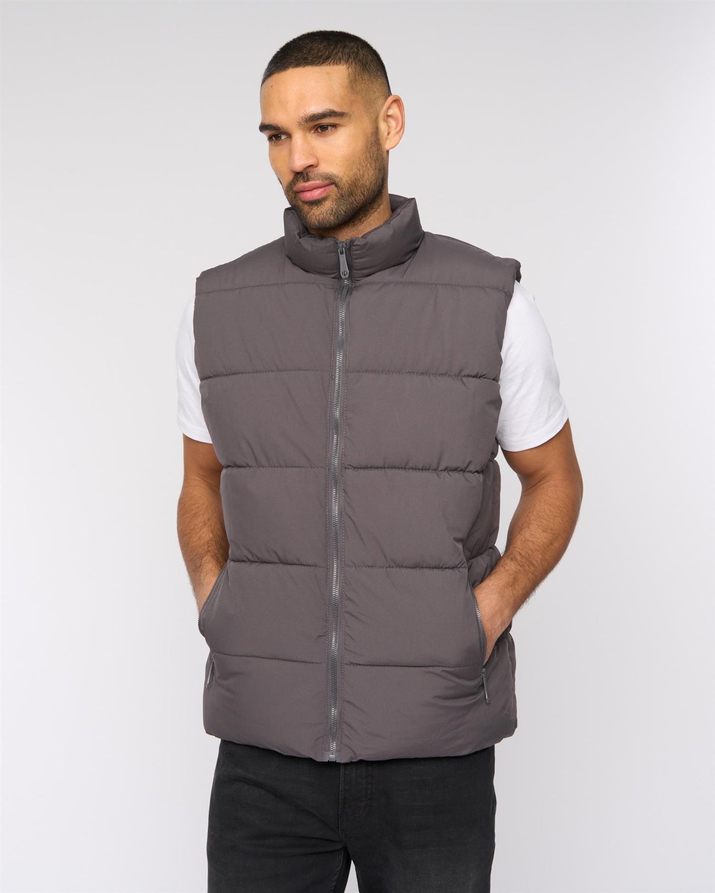 Mens Stanten Puffer Gilet Dark Grey