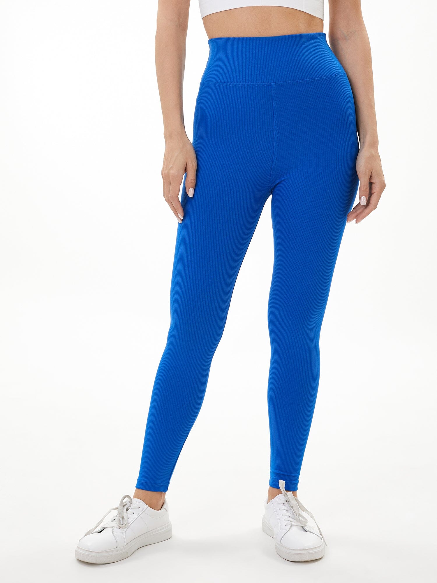 Womens Zelal Ribbed Leggings Blue