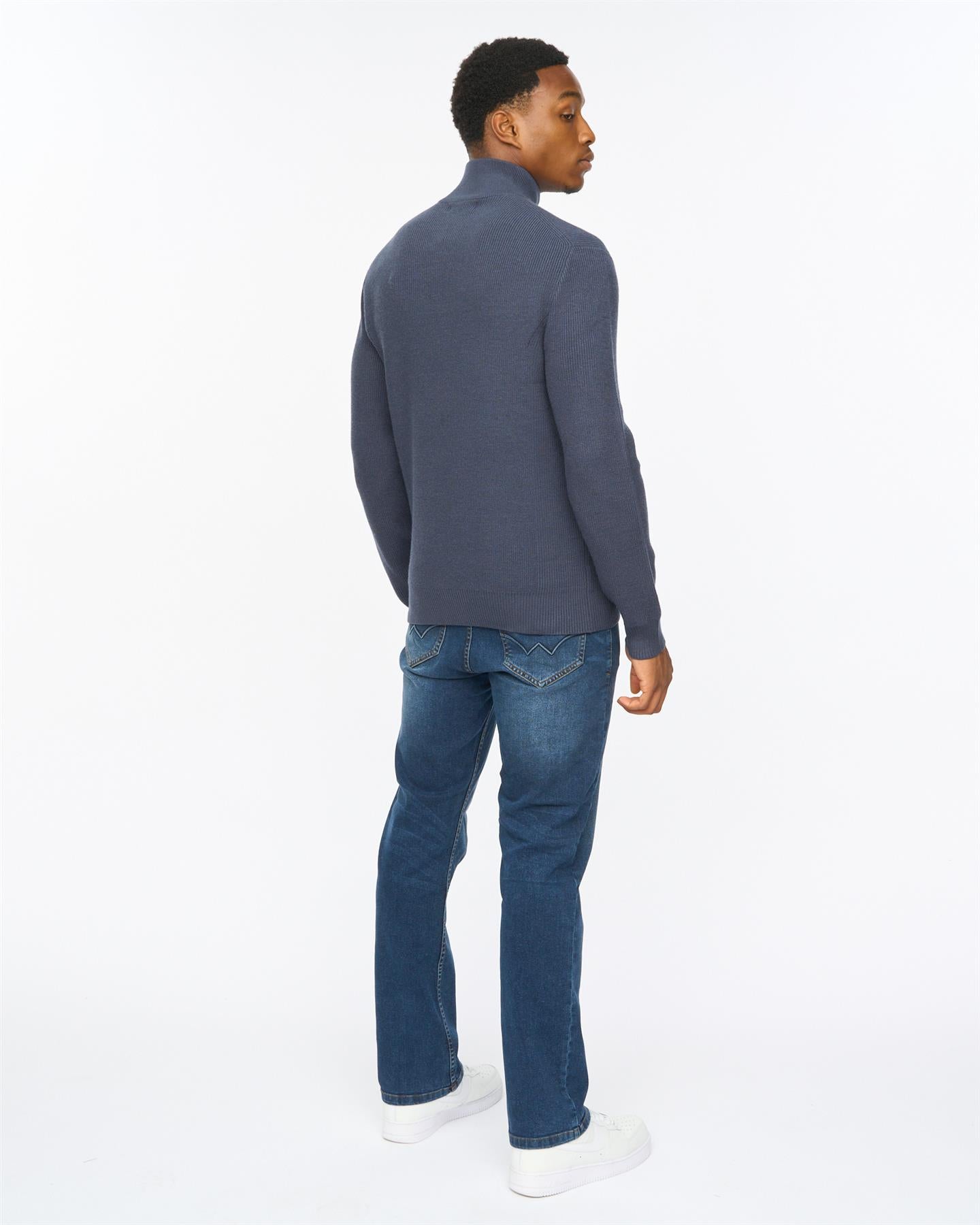 Mens Potenza 1/4 Zip Knit Navy
