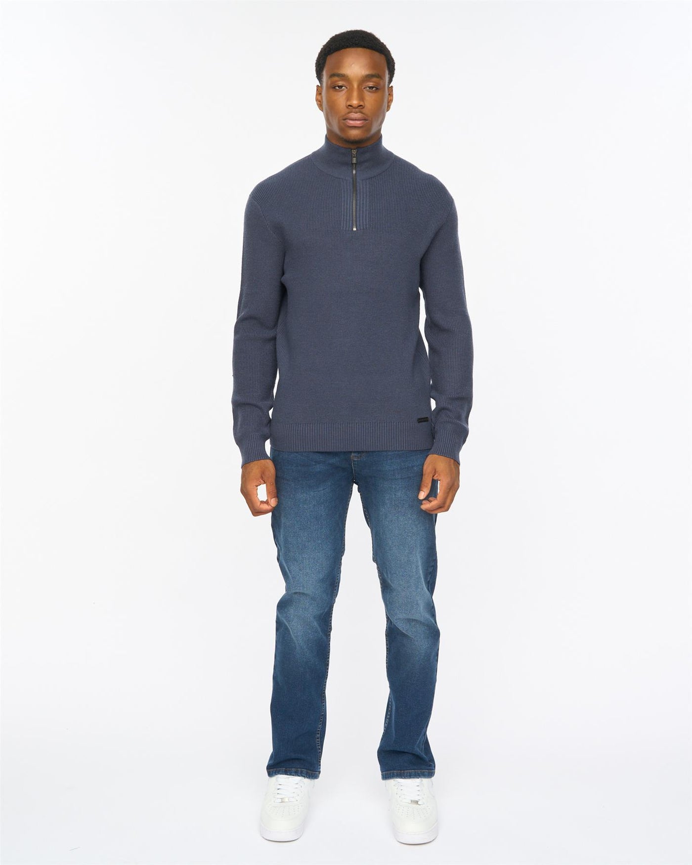Mens Potenza 1/4 Zip Knit Navy