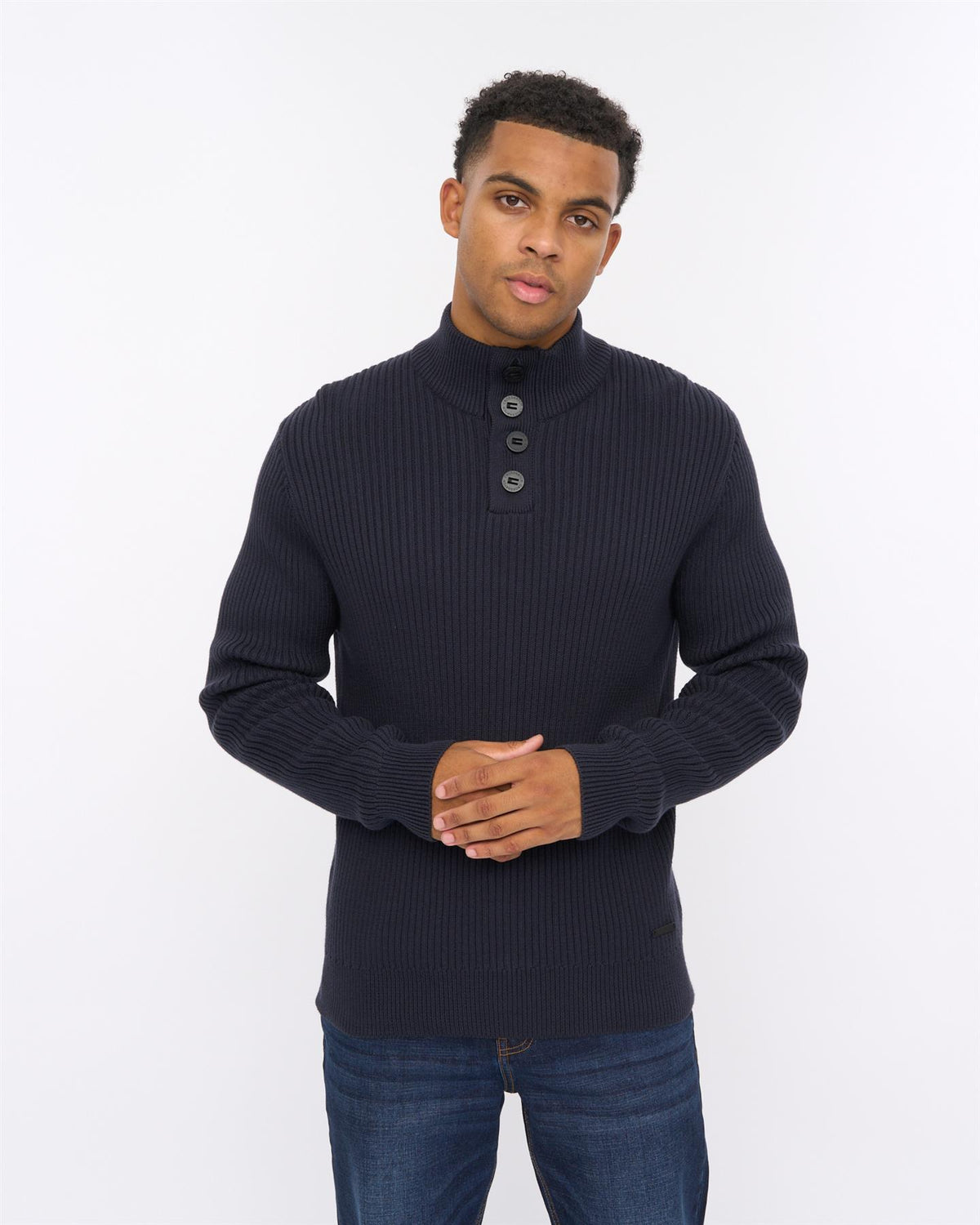 Mens Wellburys Chunky Knit Navy