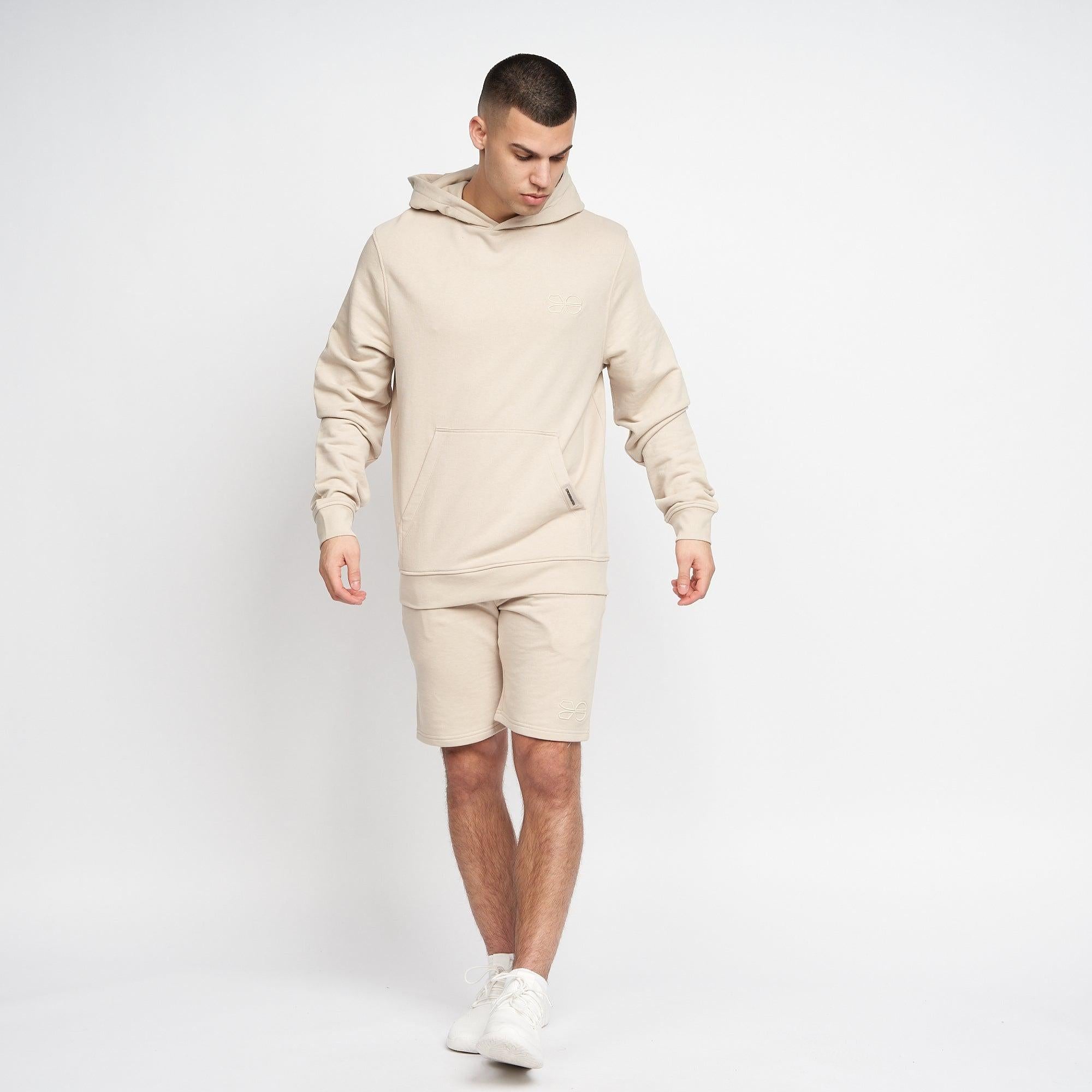 Crosshatch Mens Emmson Hoodie Stone