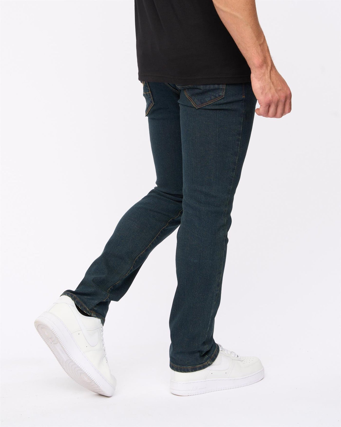 Mens Farrowed Stretch Denim Jeans Raw Wash