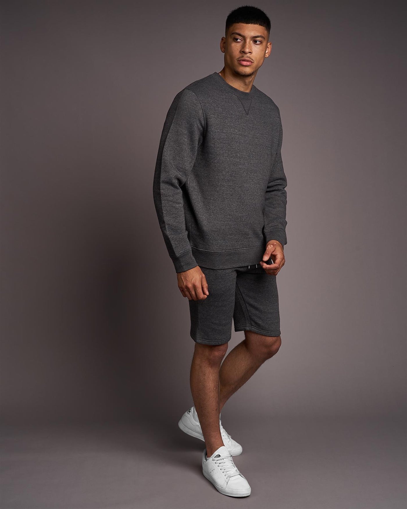 Mens Cranwood Crew Sweat Charcoal Marl