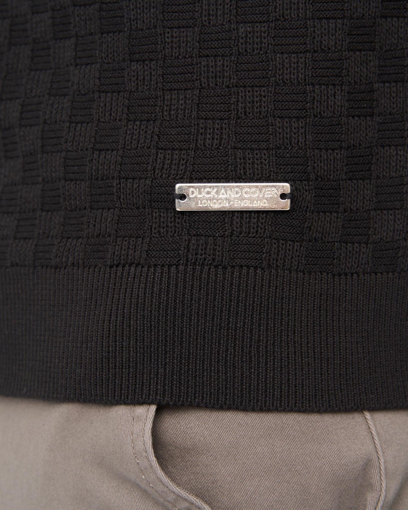 Mens Danvers Zip Knit Polo Black
