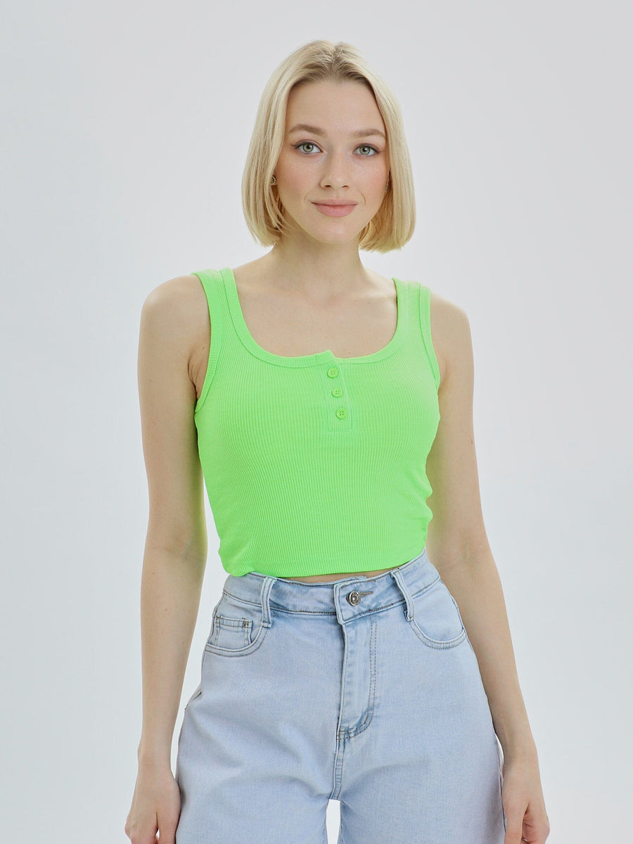 Womens Mercan Crop Vest Neon Green