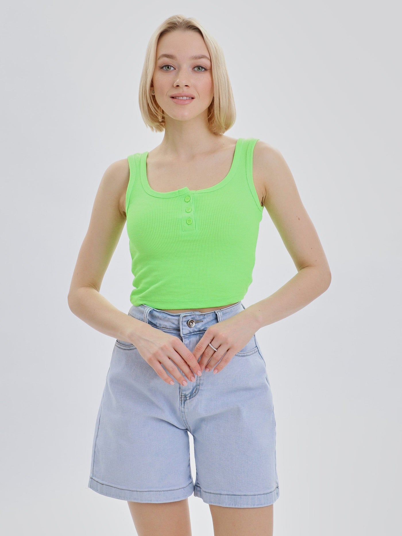 Womens Mercan Crop Vest Neon Green