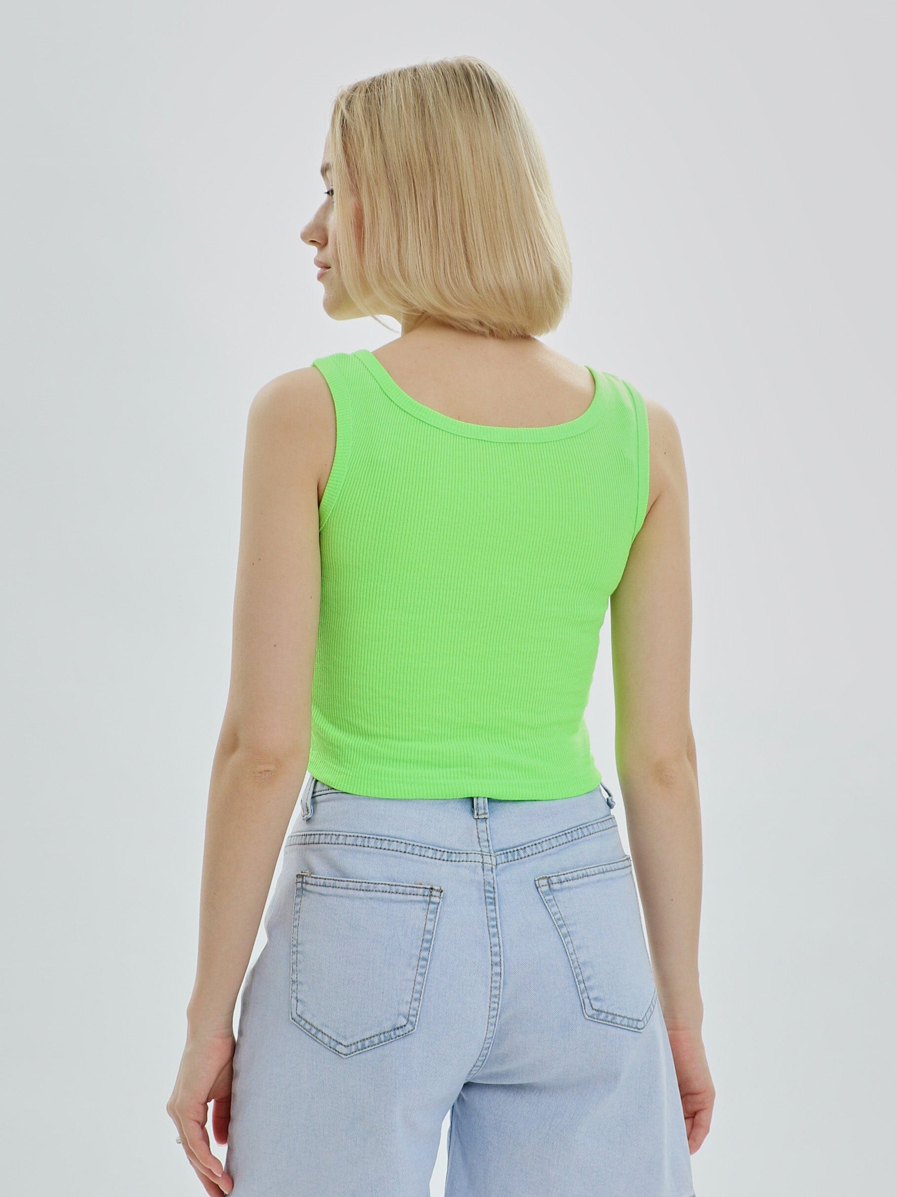 Womens Mercan Crop Vest Neon Green