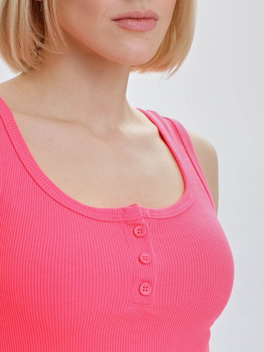 Womens Mercan Crop Vest Neon Pink