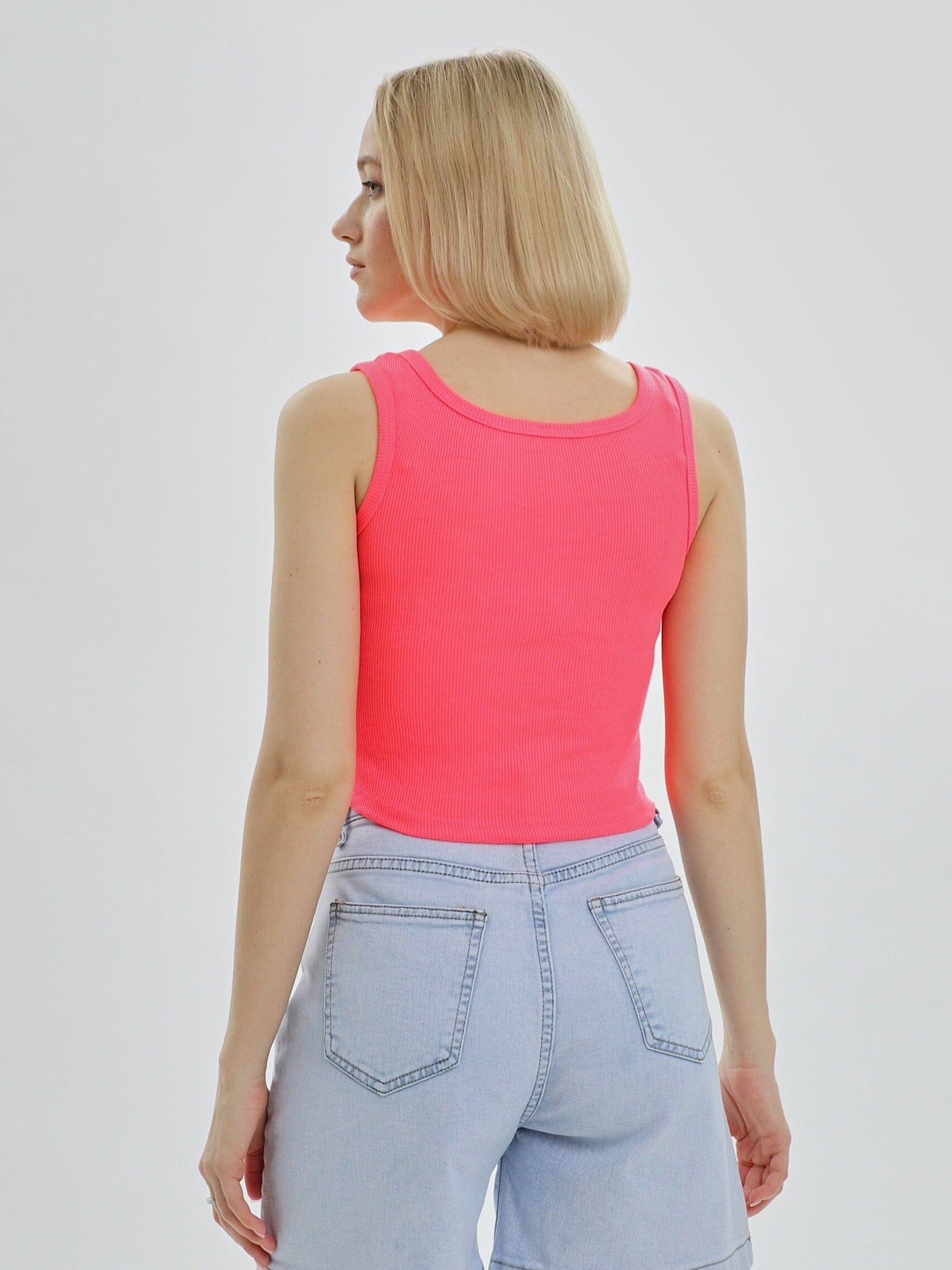Womens Mercan Crop Vest Neon Pink