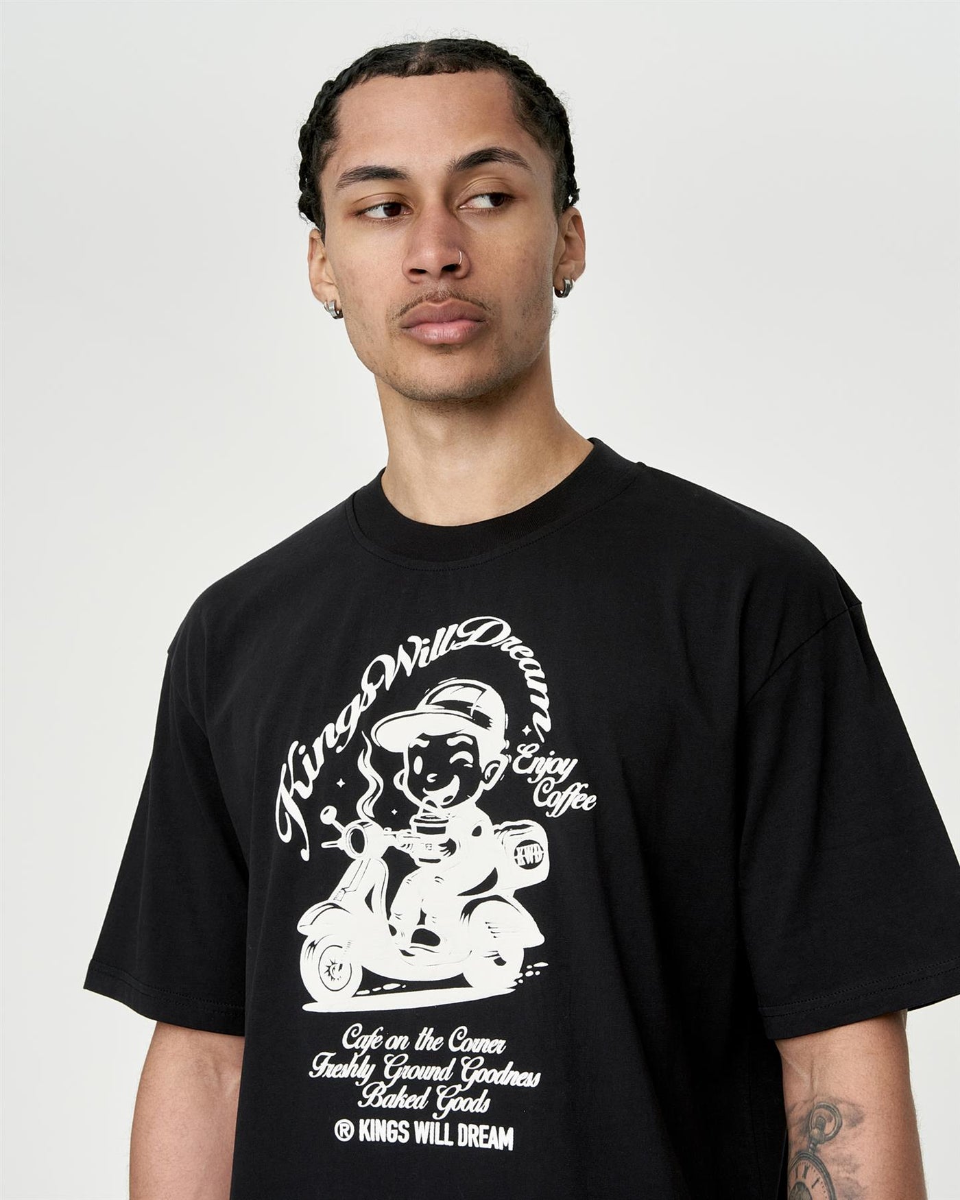 Mens Studio Cafe Boy T-Shirt Black