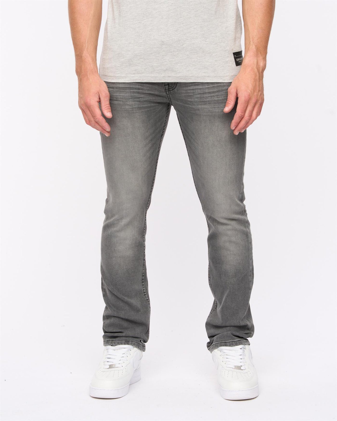 Mens Svelte Slim Fit Stretch Jeans Grey Wash