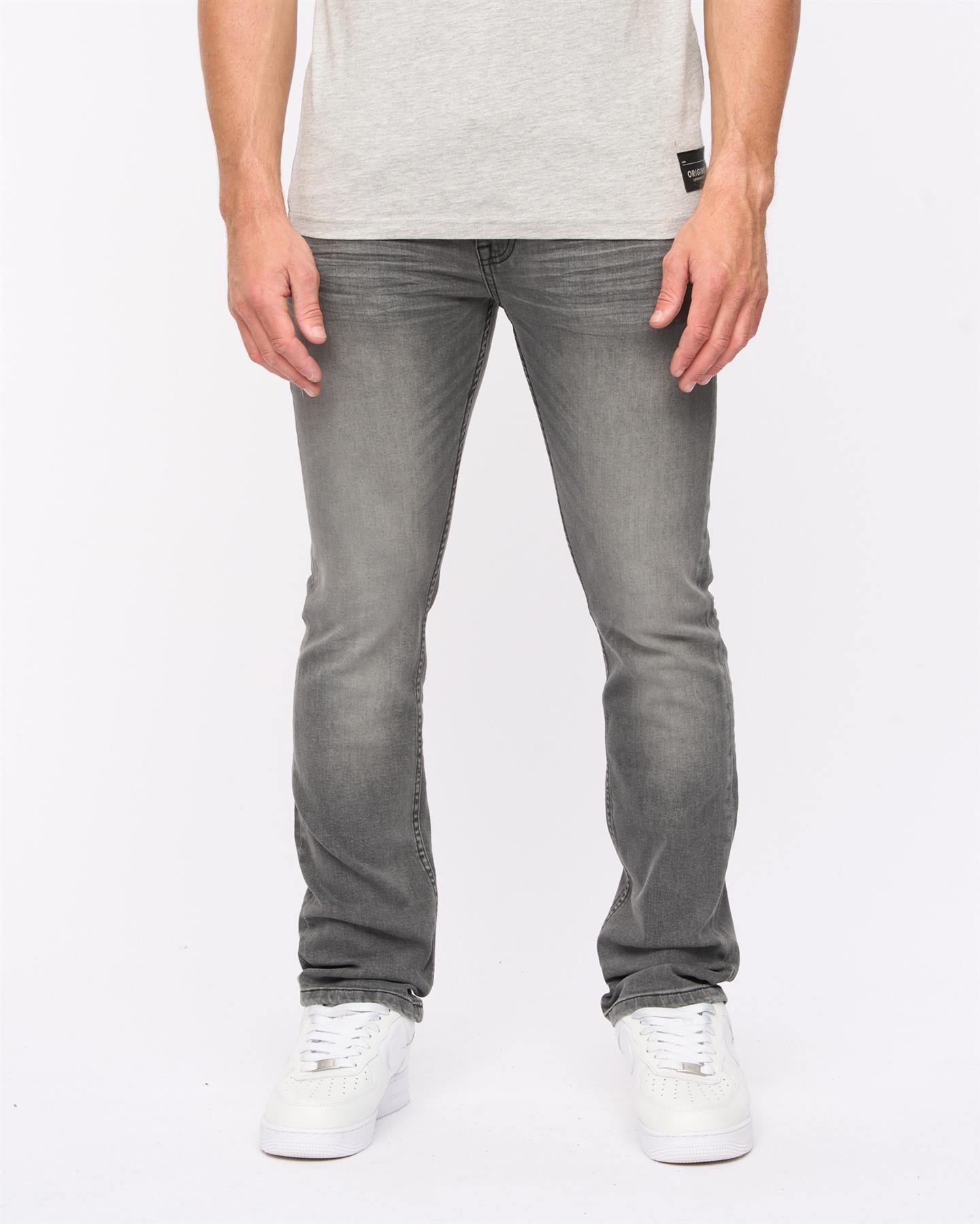 Mens Svelte Slim Fit Stretch Jeans Grey Wash