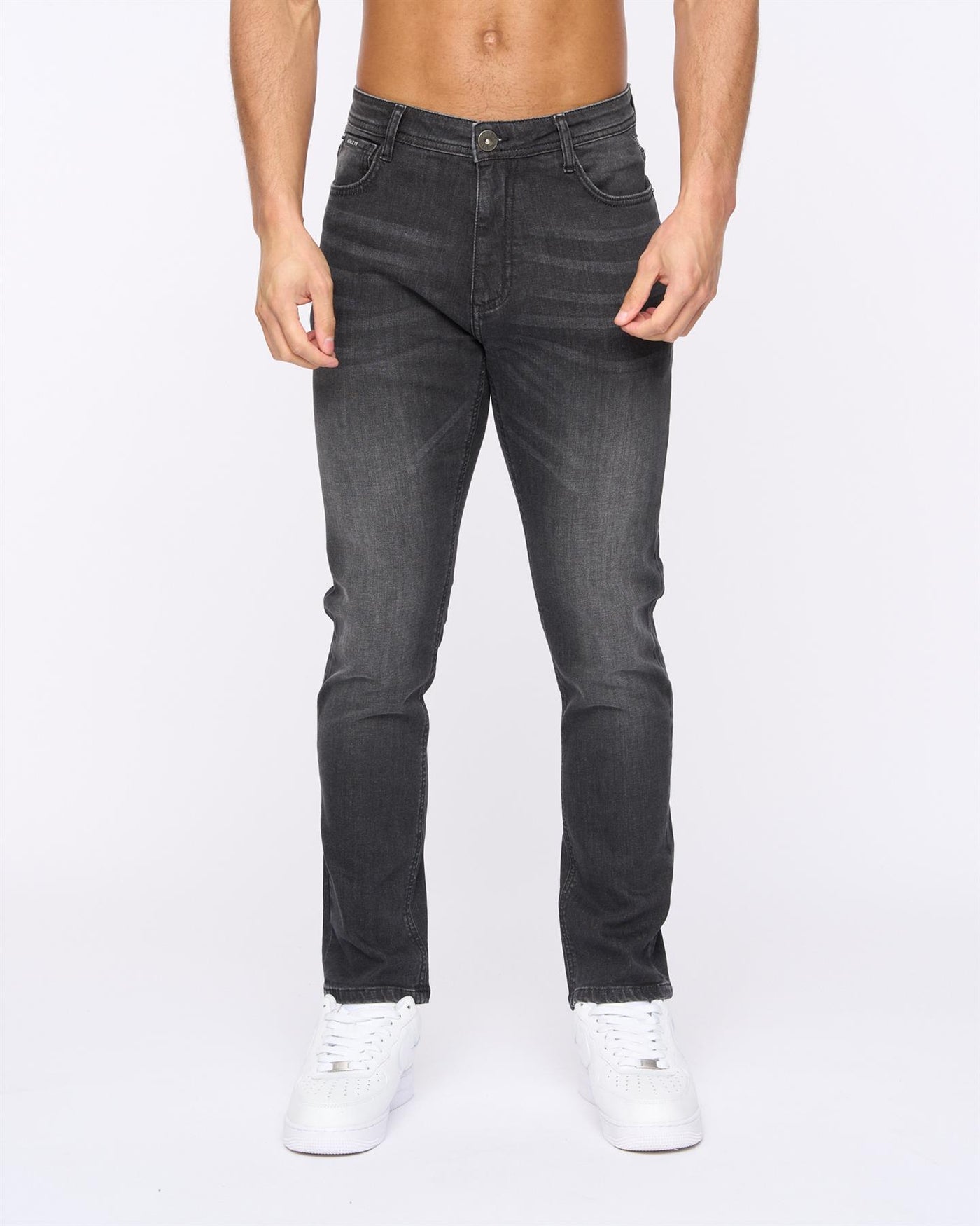 Mens Craze Comfort Fit Jeans Charcoal