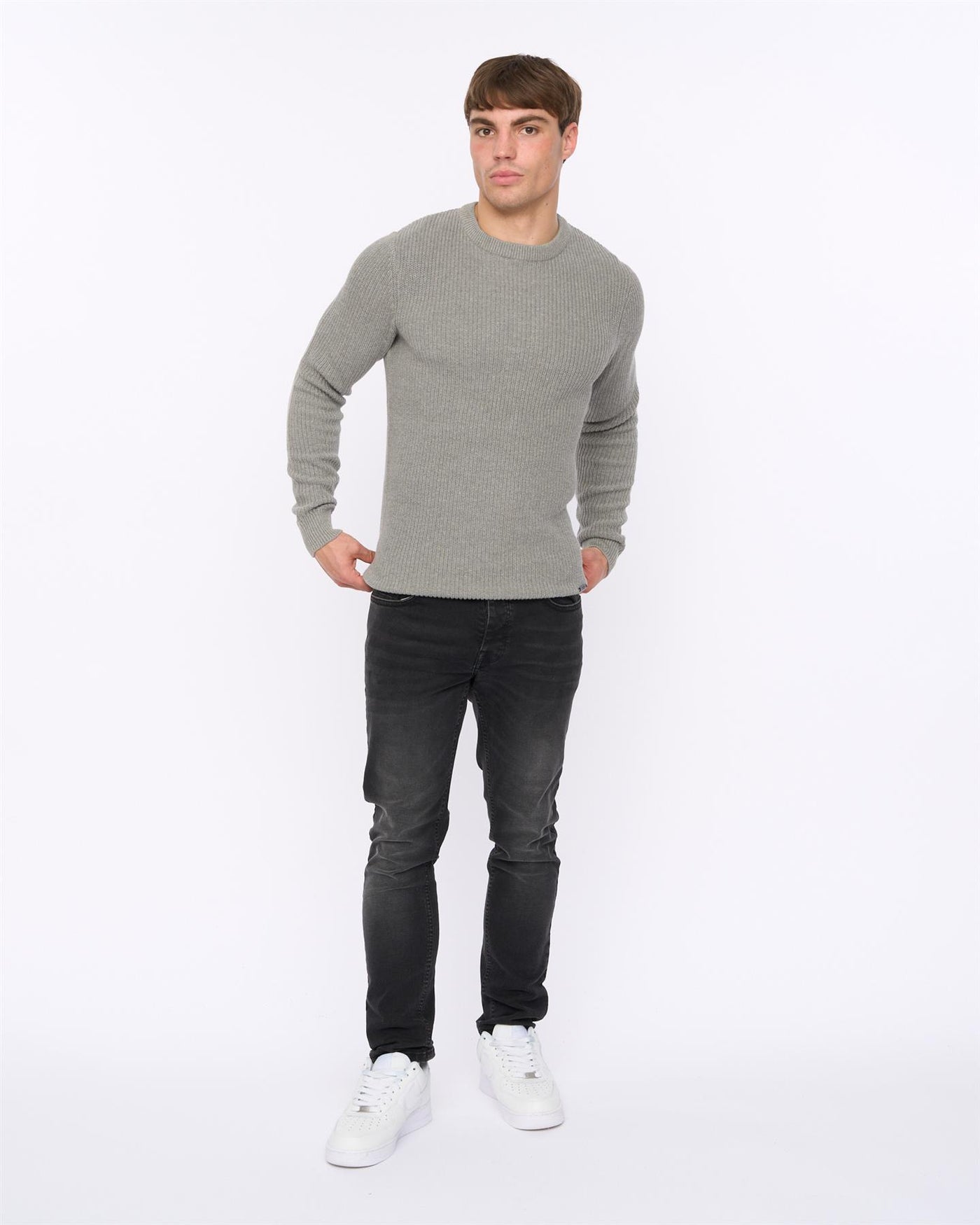 Mens Jampster Crew Knit Grey