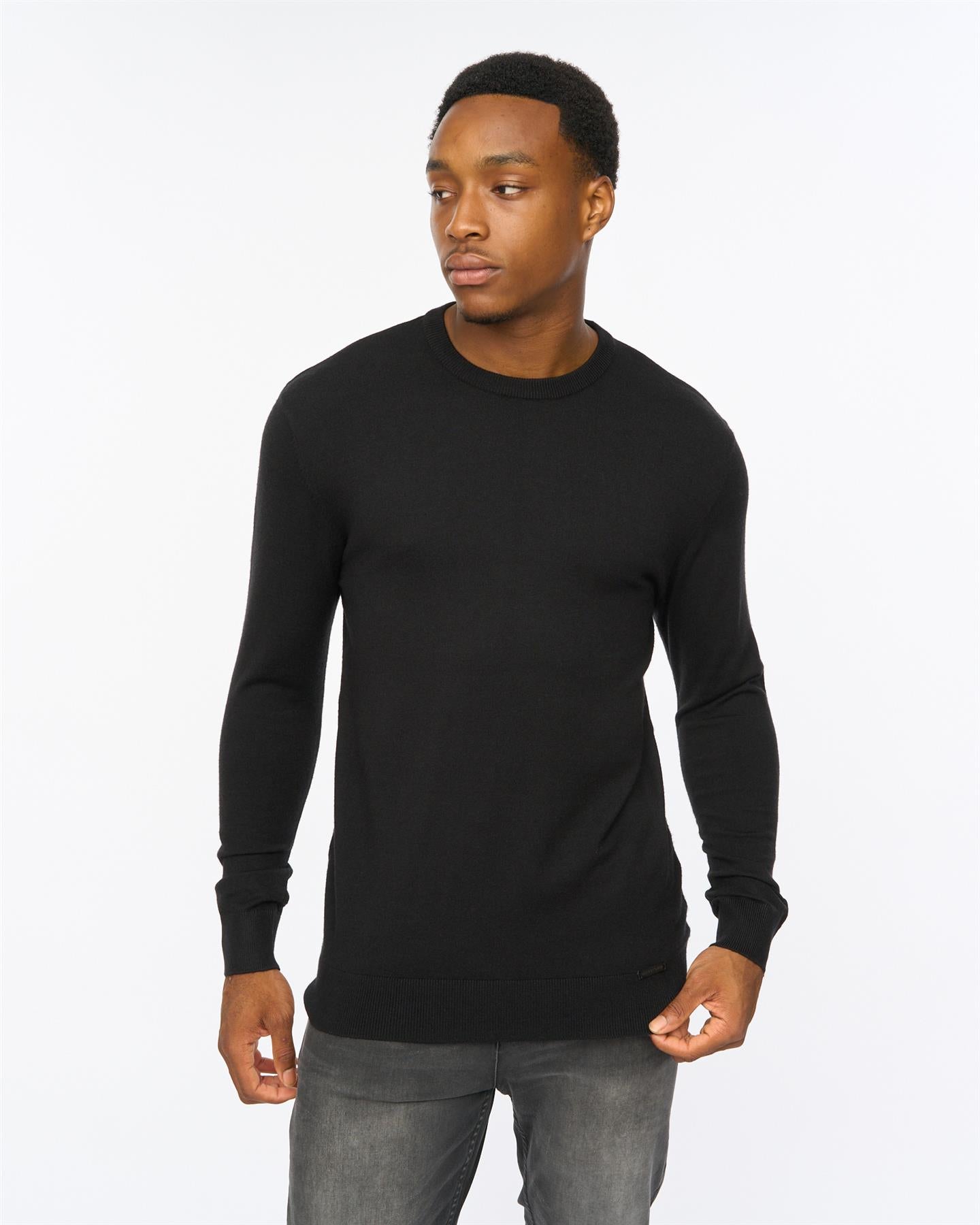 Mens Consenza Crew Knit Black