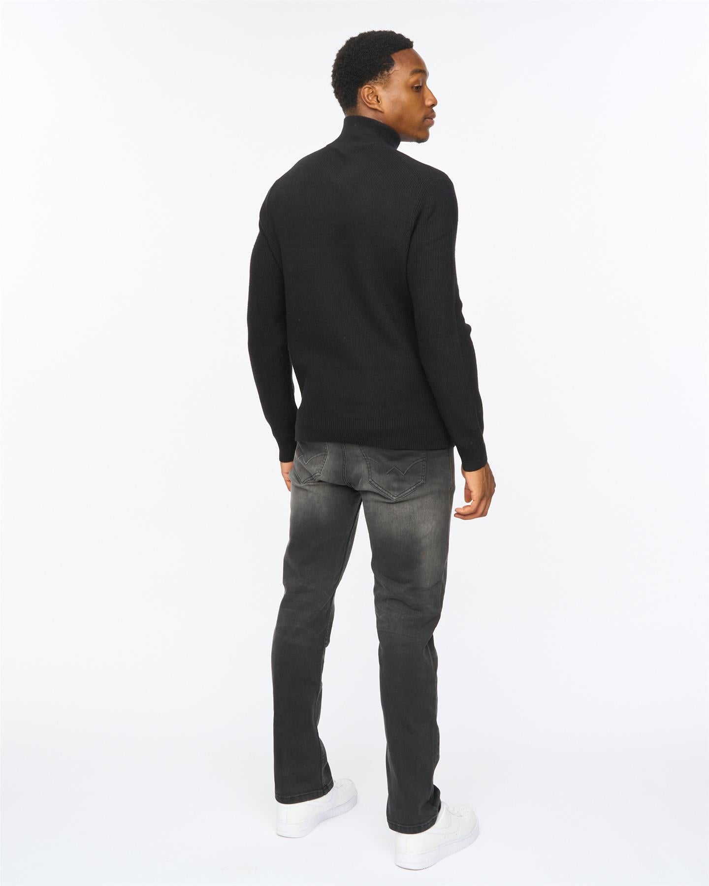 Mens Potenza 1/4 Zip Knit Black