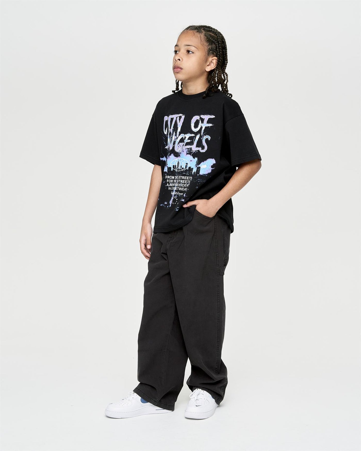 Kids Boys Studio Angel City T-Shirt Black