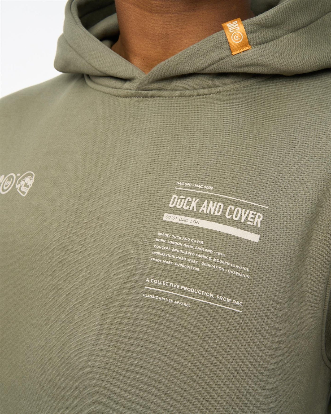 Mens Skullmatic Hoodie Dark Olive