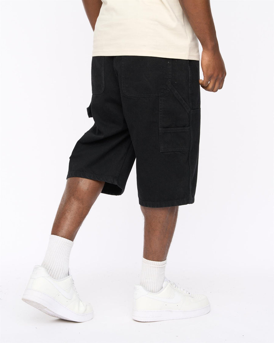 Mens Teleman Denim Shorts Black