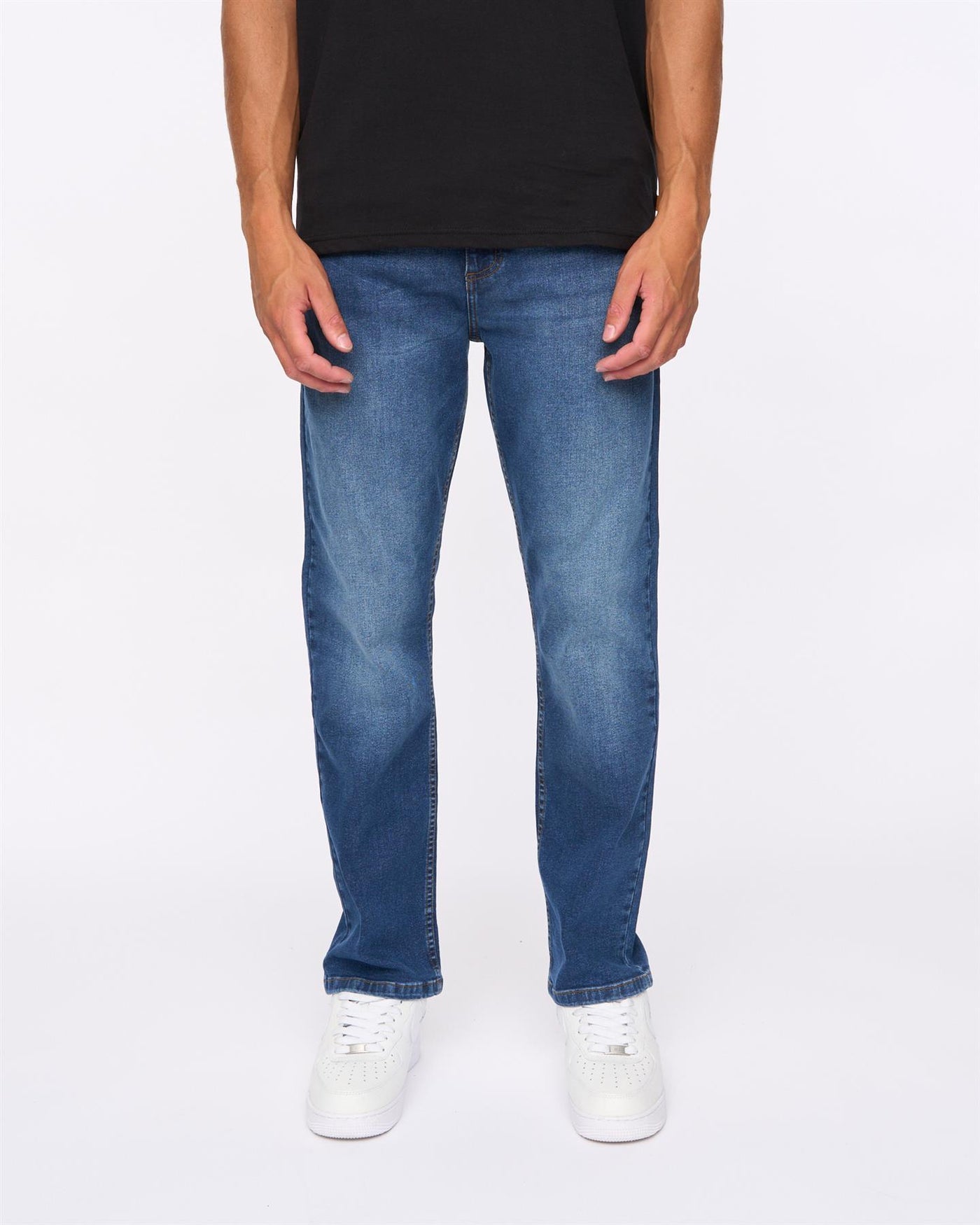 Mens Hydras Straight Leg Jeans Mid Wash