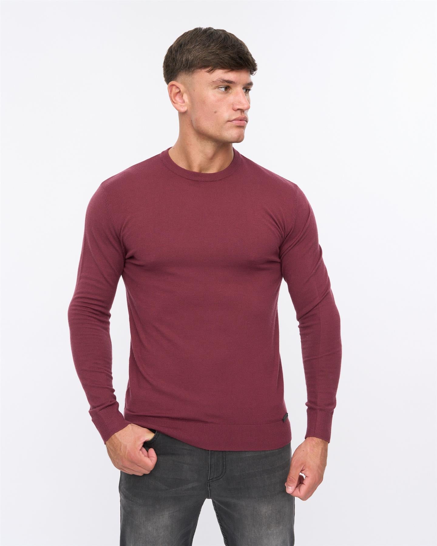 Mens Consenza Crew Knit Raisin