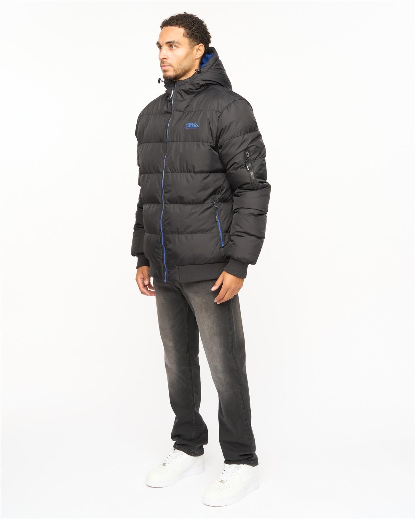 Mens Thinker Puffer Bomber Jacket Black