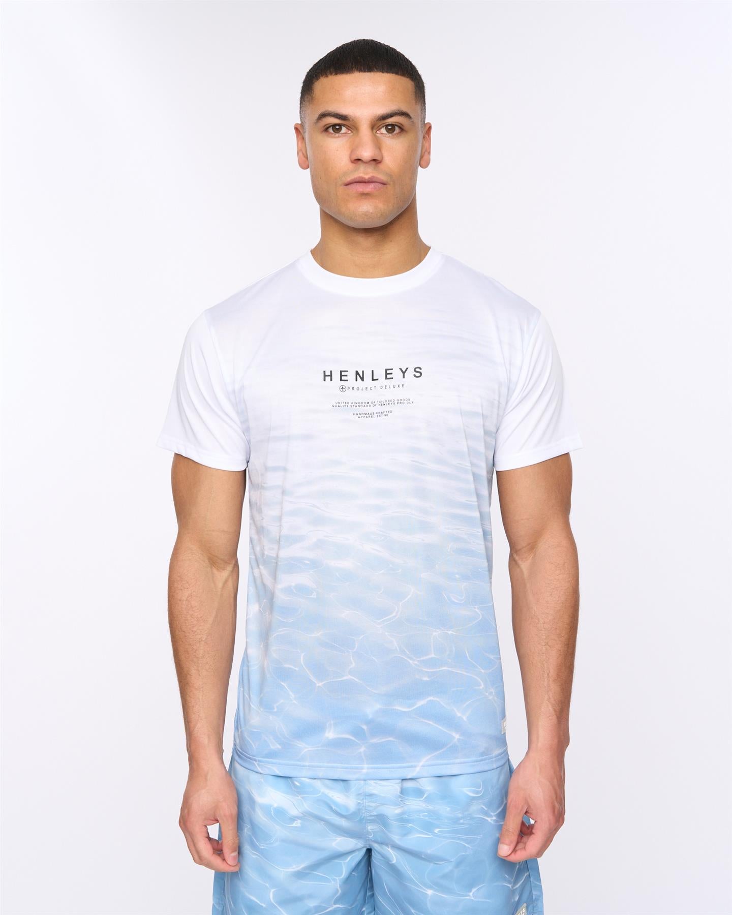 Mens Henpool T-Shirt Denim Blue