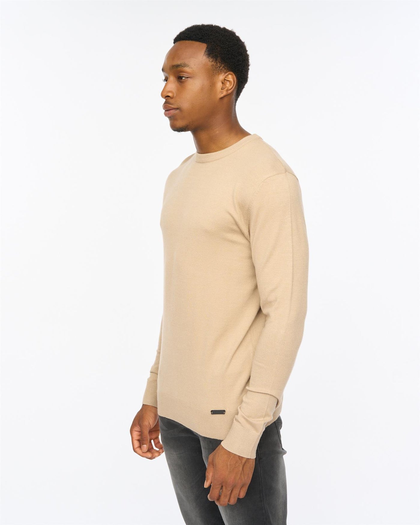 Mens Consenza Crew Knit Stone