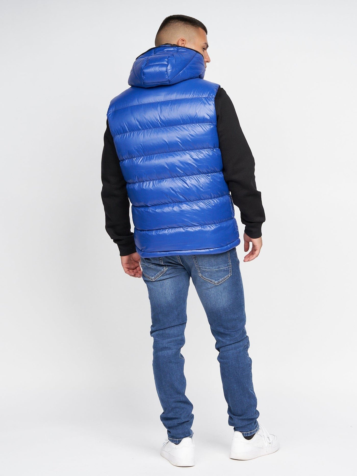 Mateo Hooded Gilet Mid Blue
