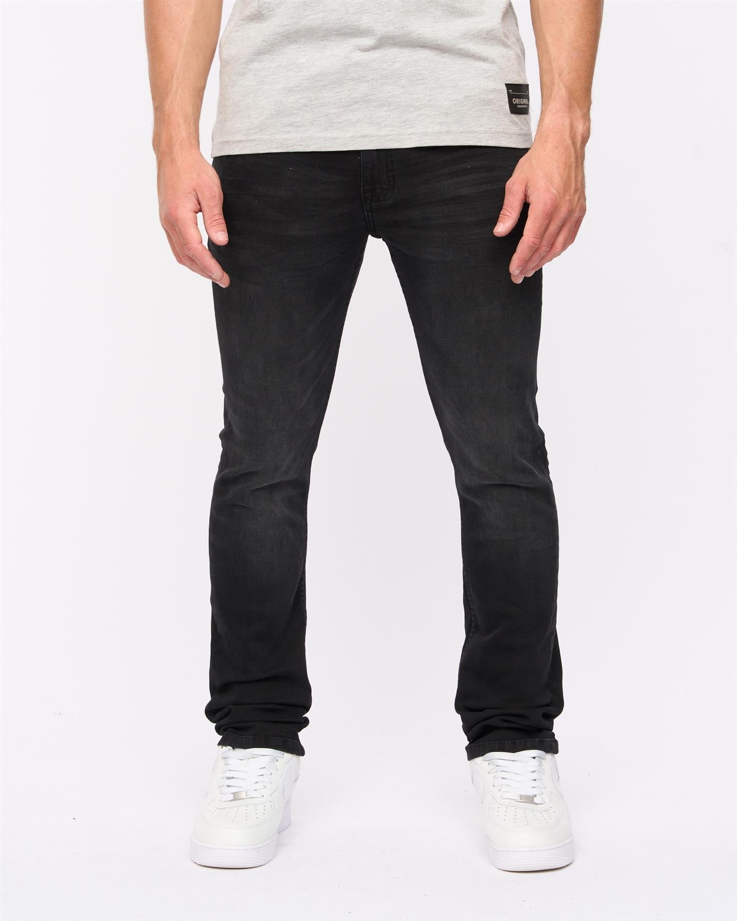 Mens Svelte Slim Fit Stretch Jeans Black Wash
