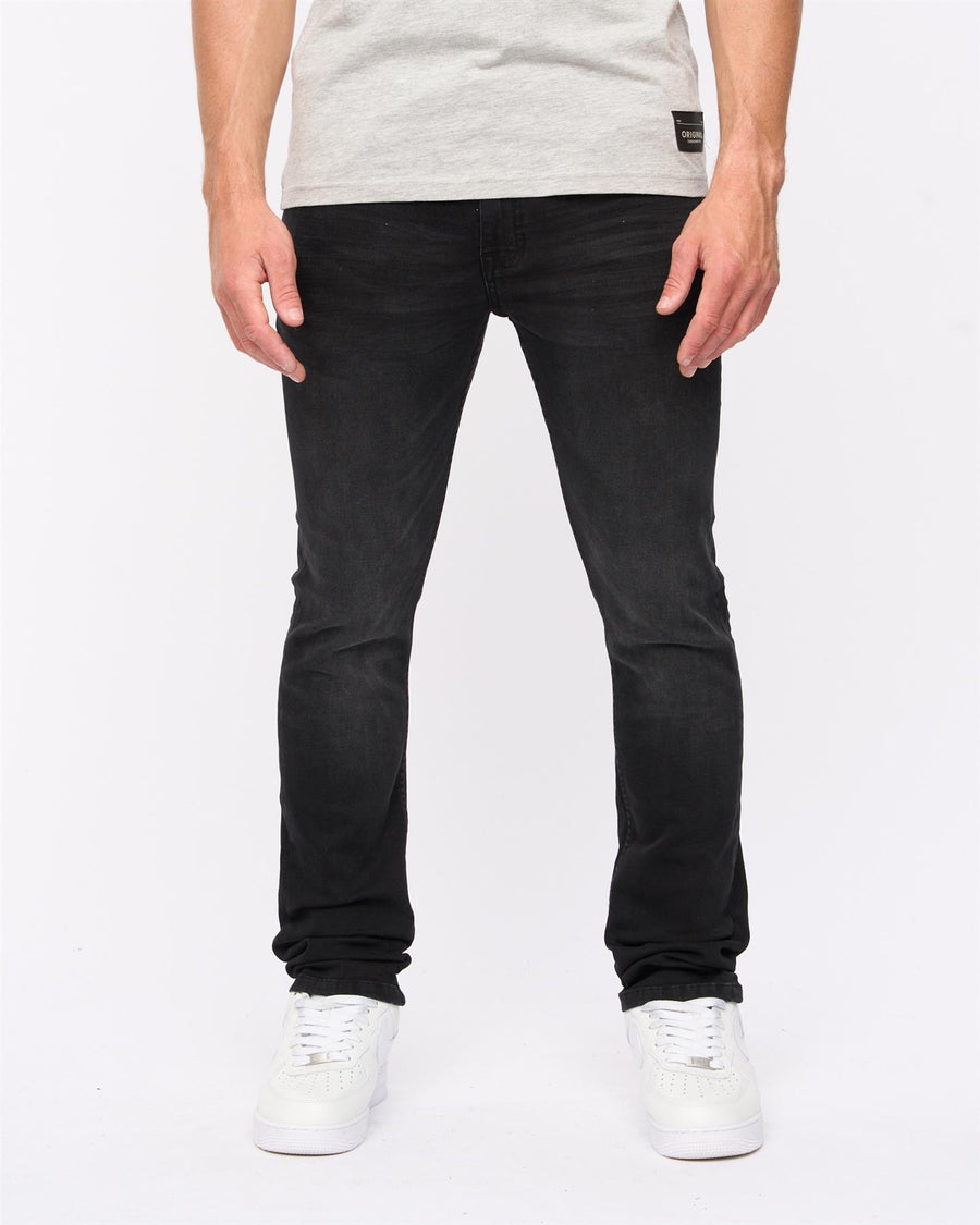 Mens Svelte Slim Fit Stretch Jeans Black Wash