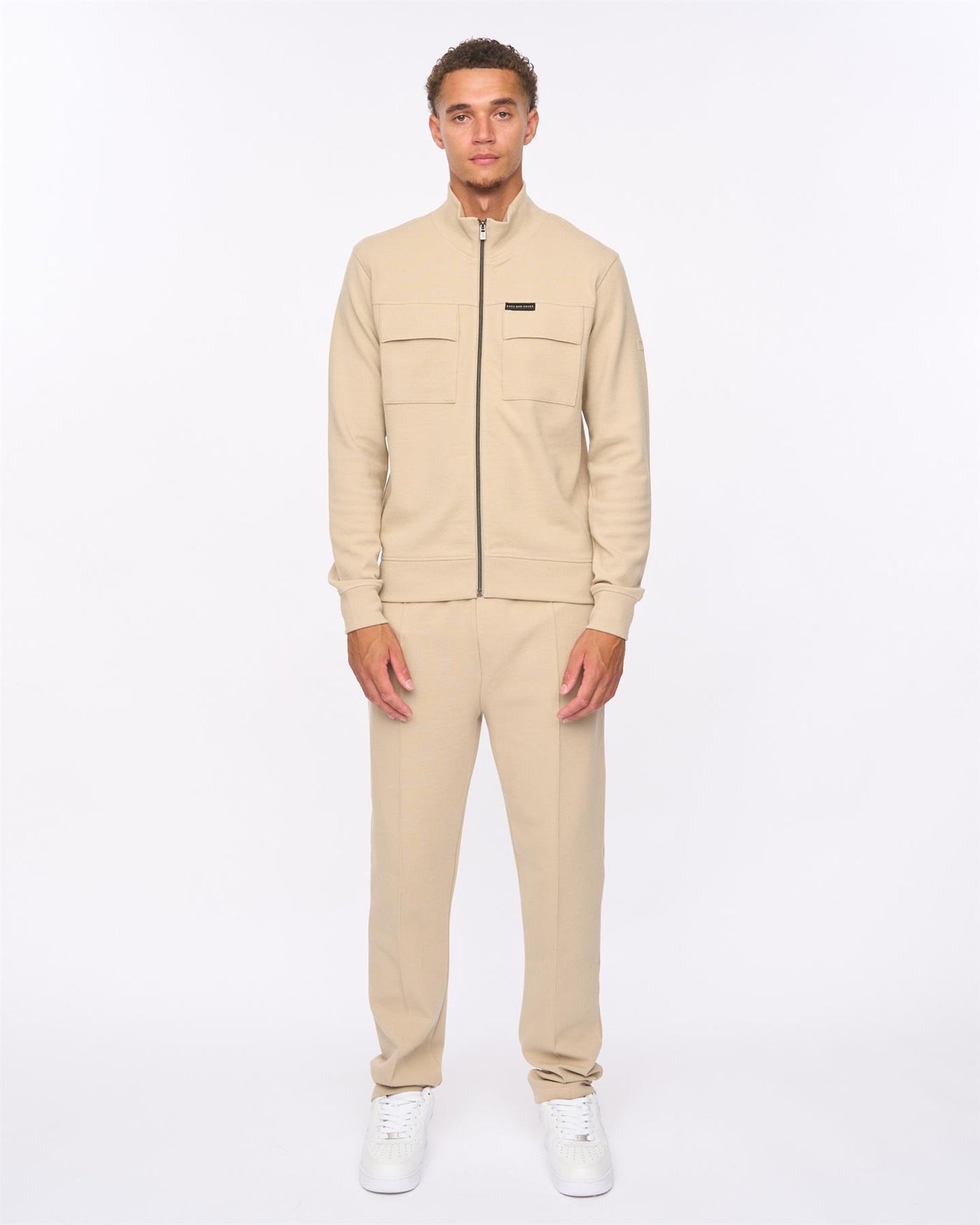 Mens Tames Zip Thru Sweat & Joggers Set Stone