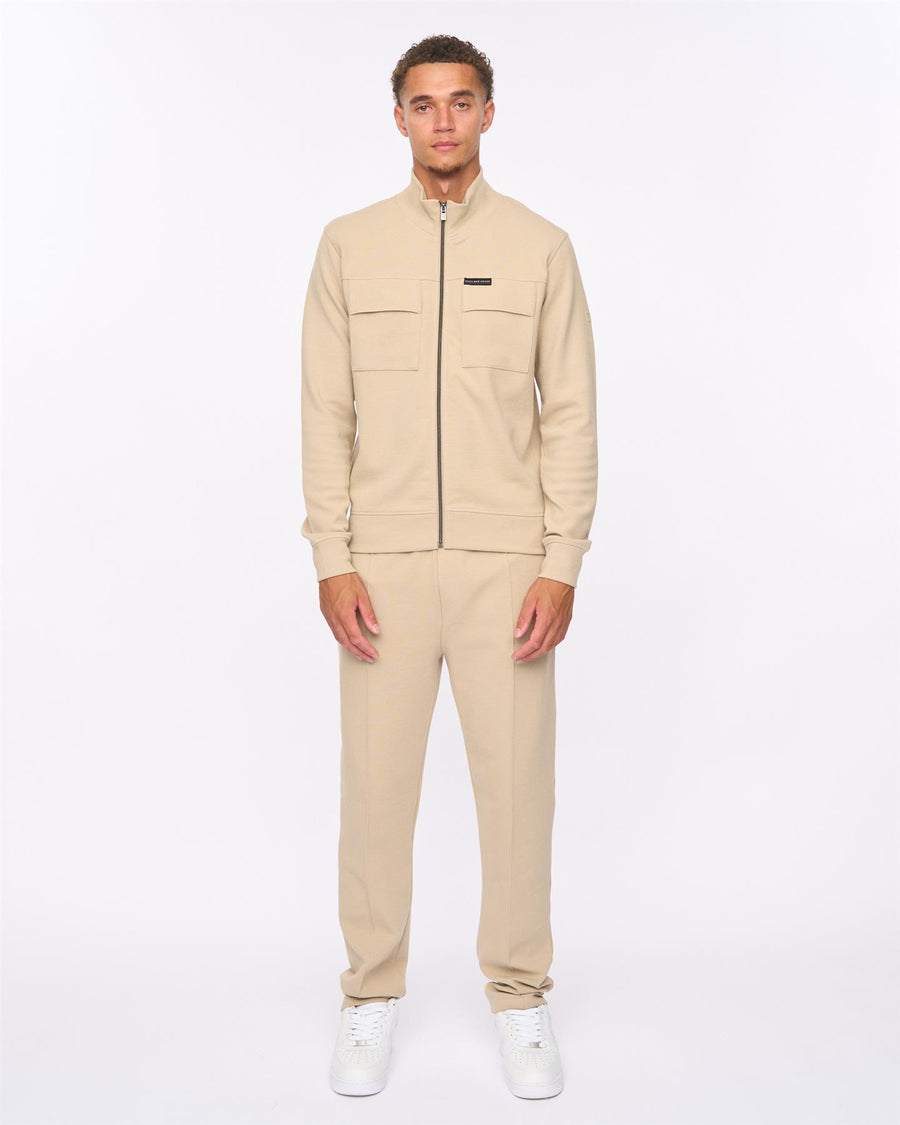 Mens Tames Zip Thru Sweat & Joggers Set Stone