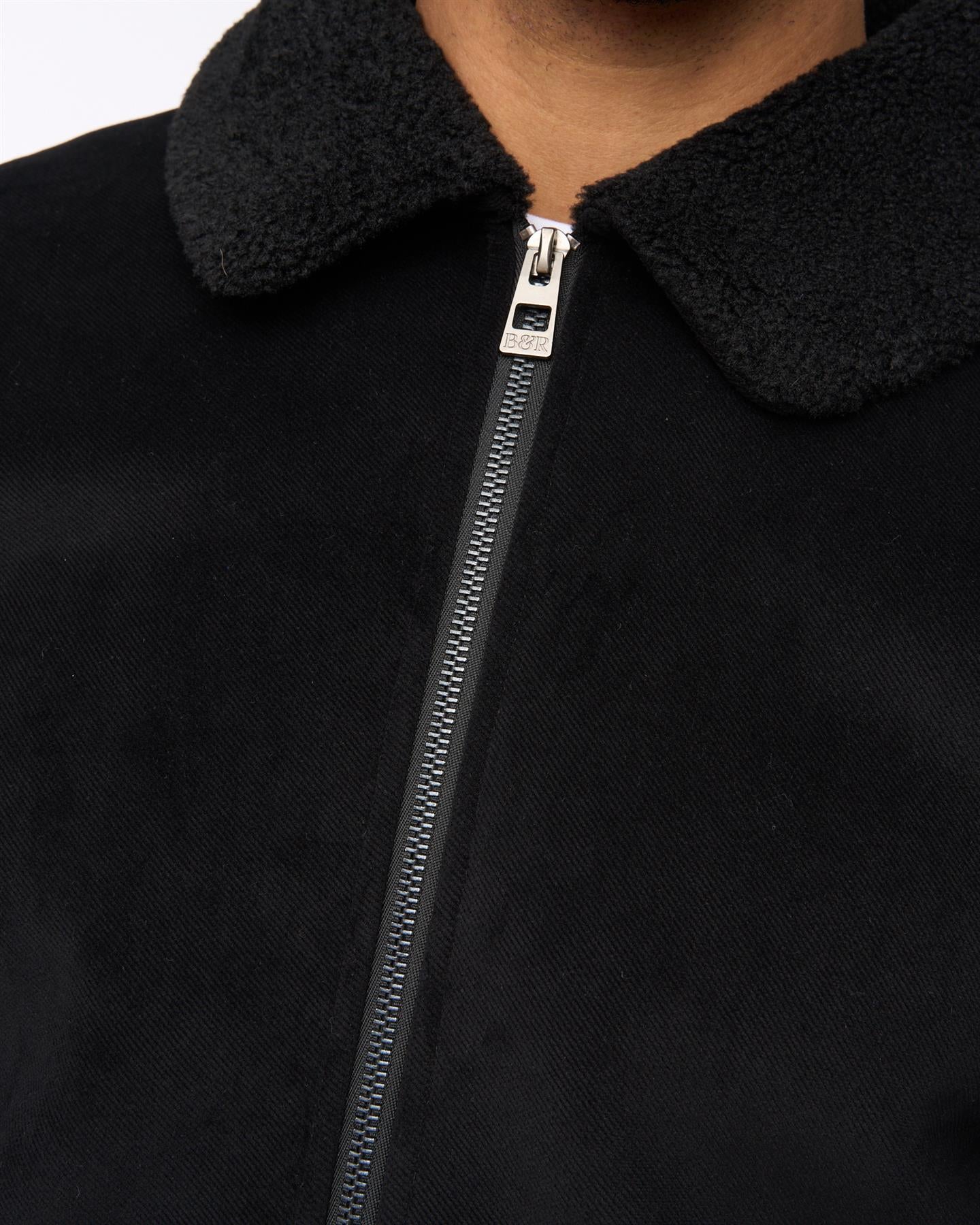 Lauwin Faux Suede Bomber Jacket Black