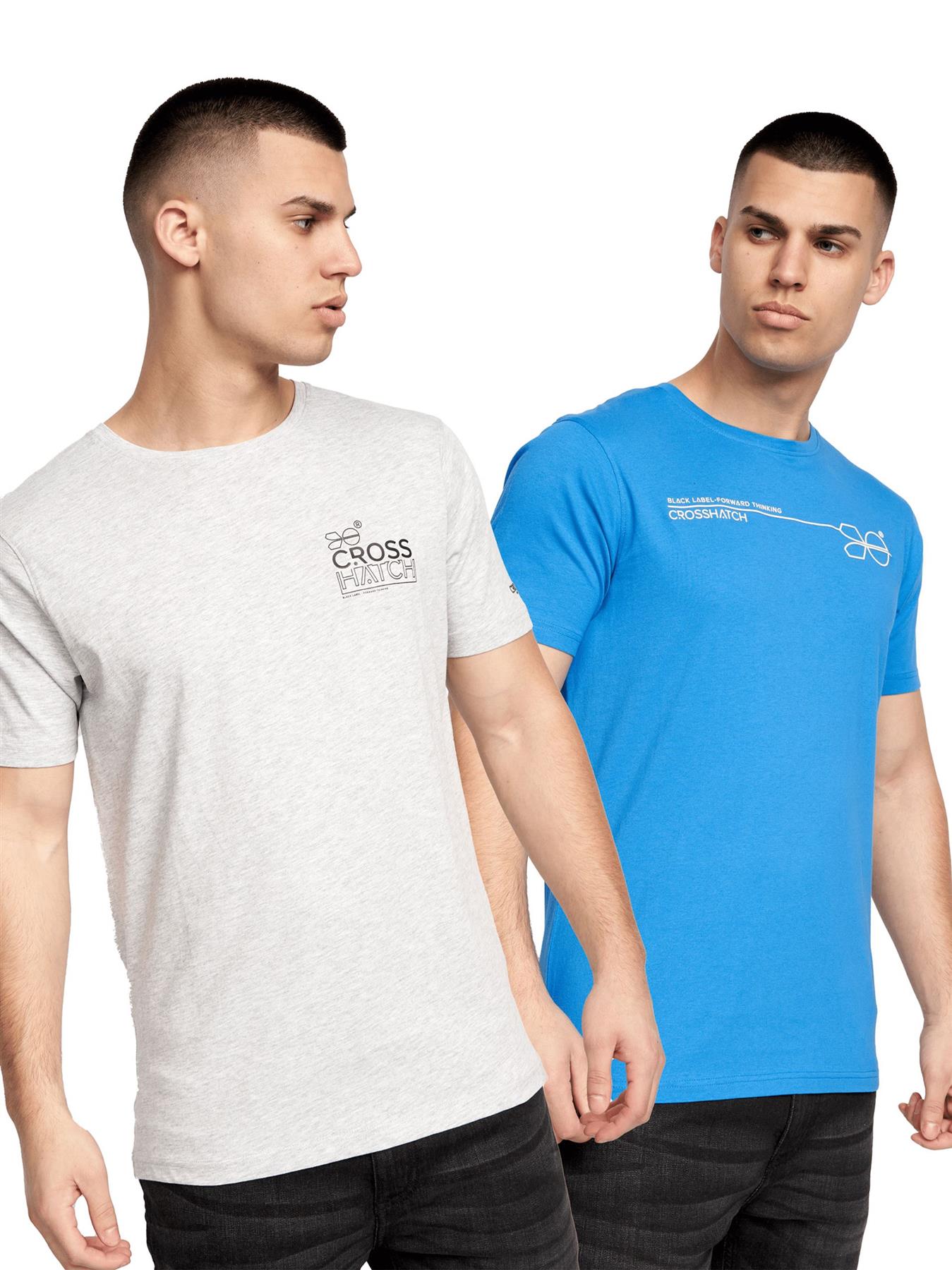 Mens Pentan T-Shirt 2pk Blue/Grey
