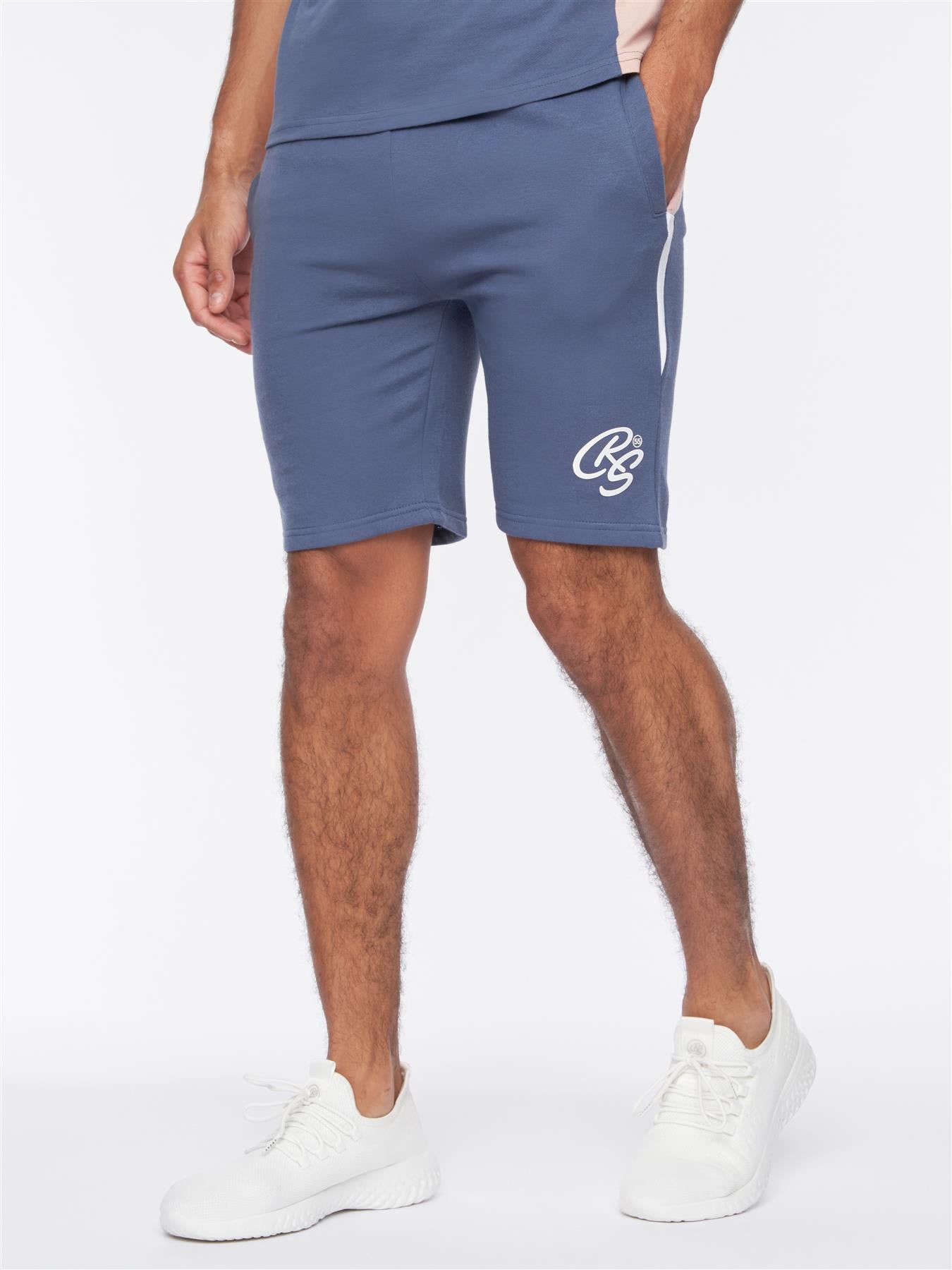 Mens Balamere Polo/Shorts Set Denim Blue