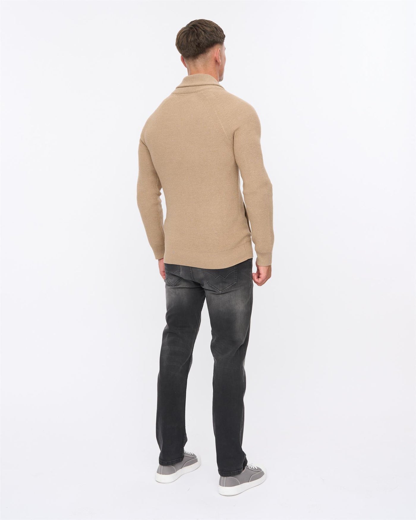 Mens Venosa Shawl Cardigan Stone