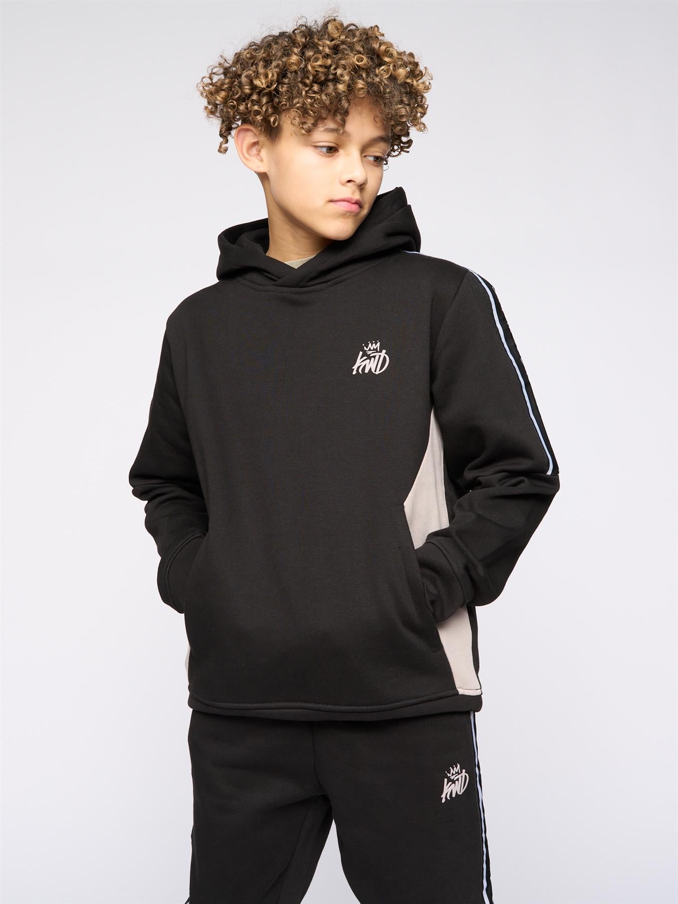 Kids Boys Techy Taped Tracksuit Black