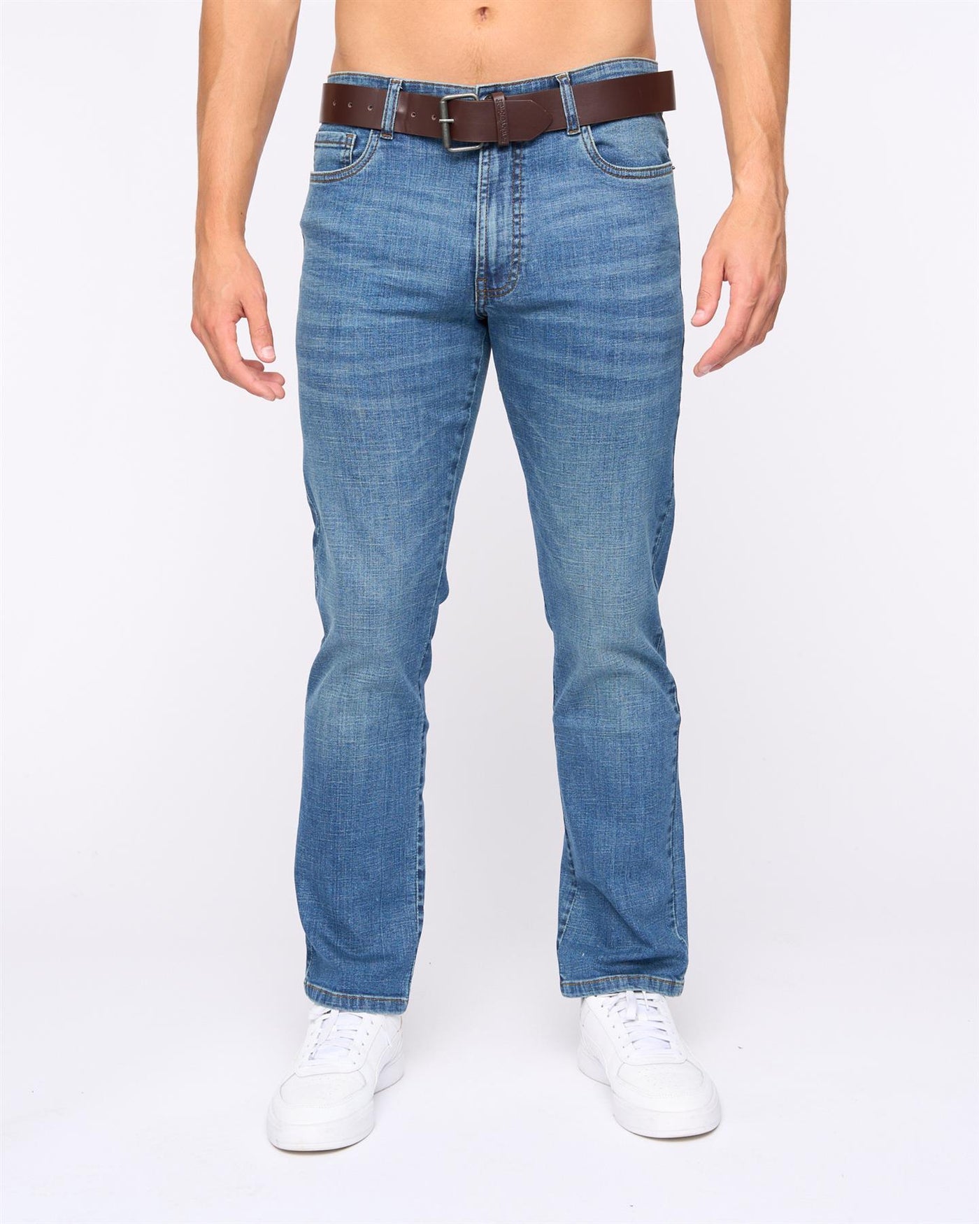 Mens Newbury Straight Fit Jeans Mid Wash
