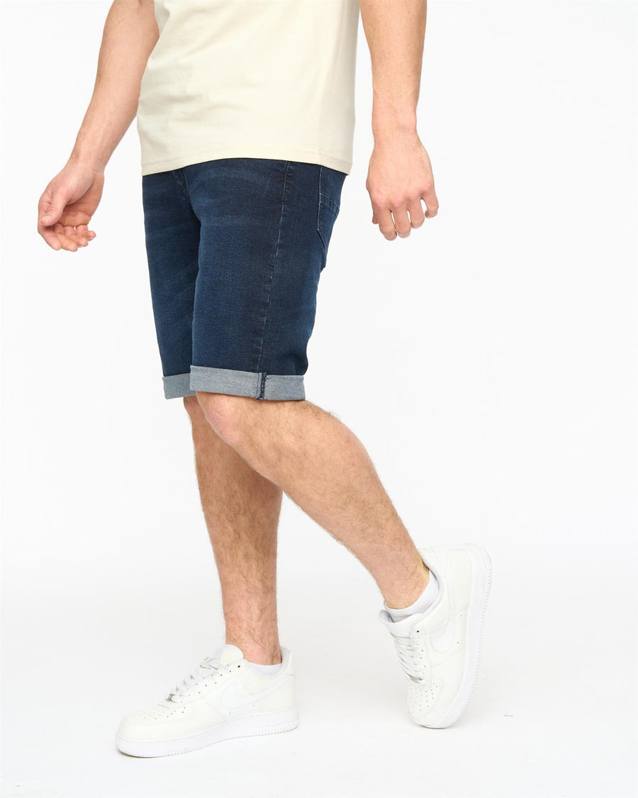 Mens Youlgreeve Belted Denim Shorts Dark Wash