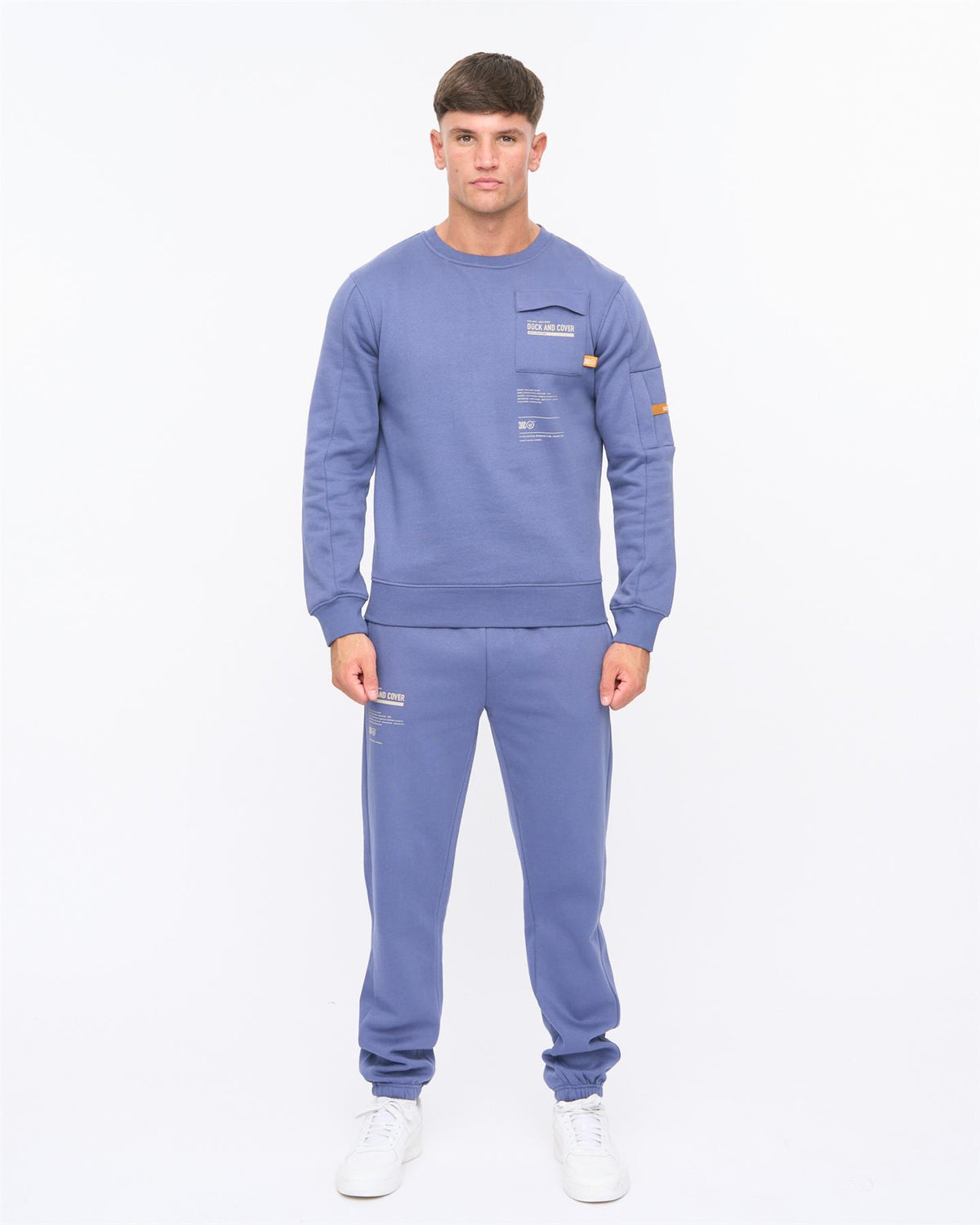 Mens Applewood Crew & Joggers Set Denim Blue