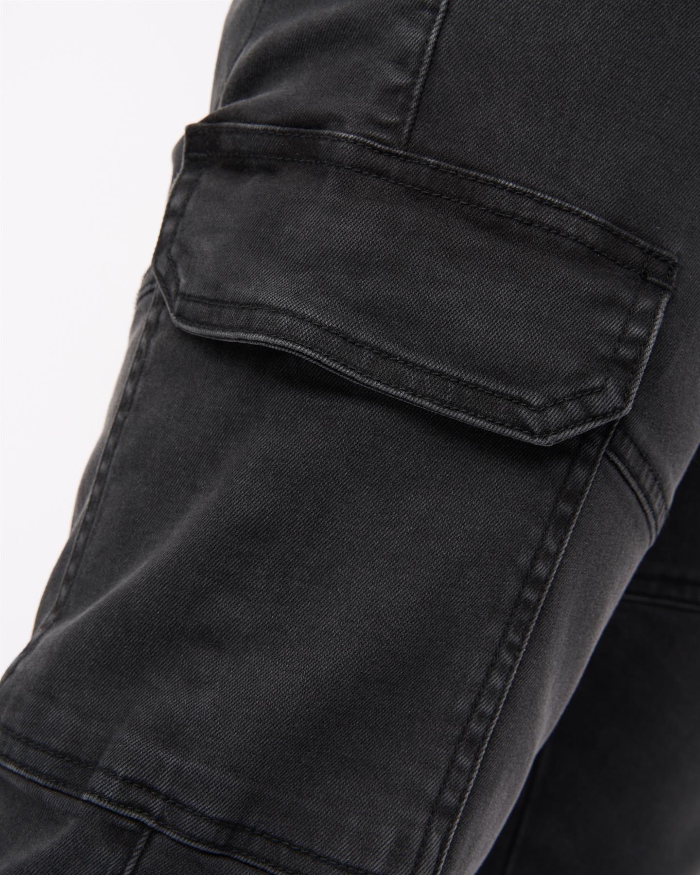 Malimore Cargo Cuff Jeans Black Wash