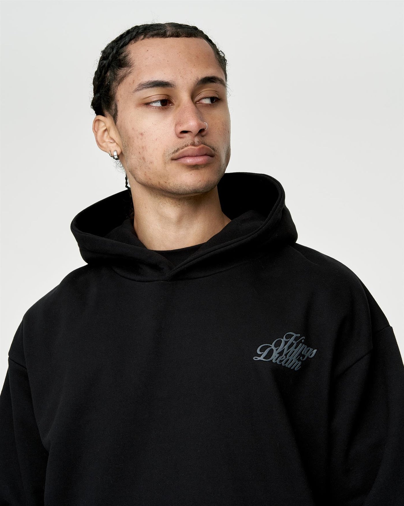 Mens Studio Scripted Hoodie Black