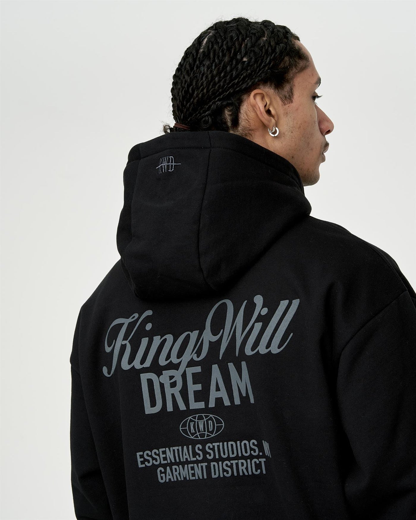 Mens Studio Scripted Hoodie Black