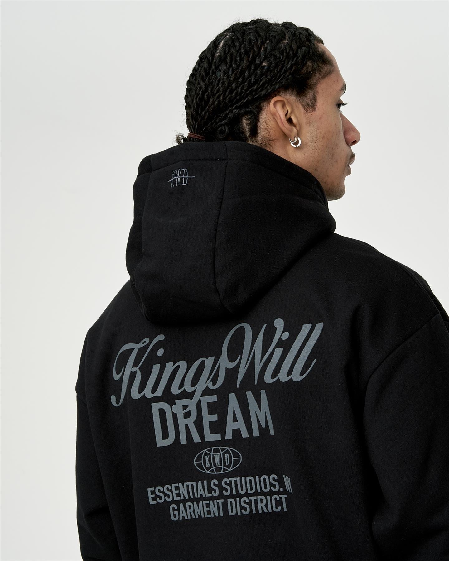 Mens Studio Scripted Hoodie Black