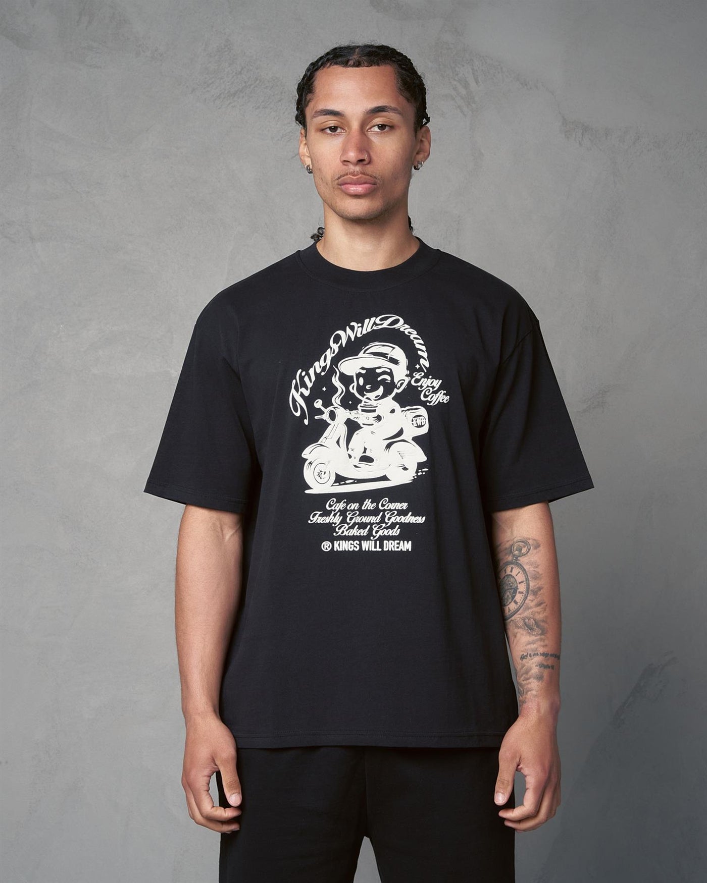 Mens Studio Cafe Boy T-Shirt Black