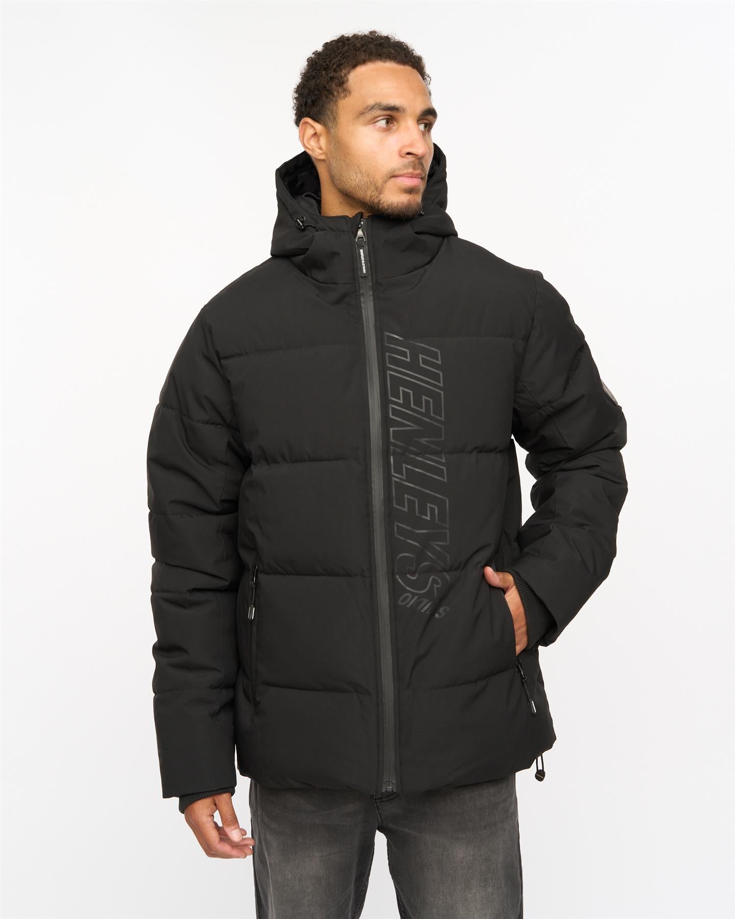 Mens System Ski Puffer Jacket Black