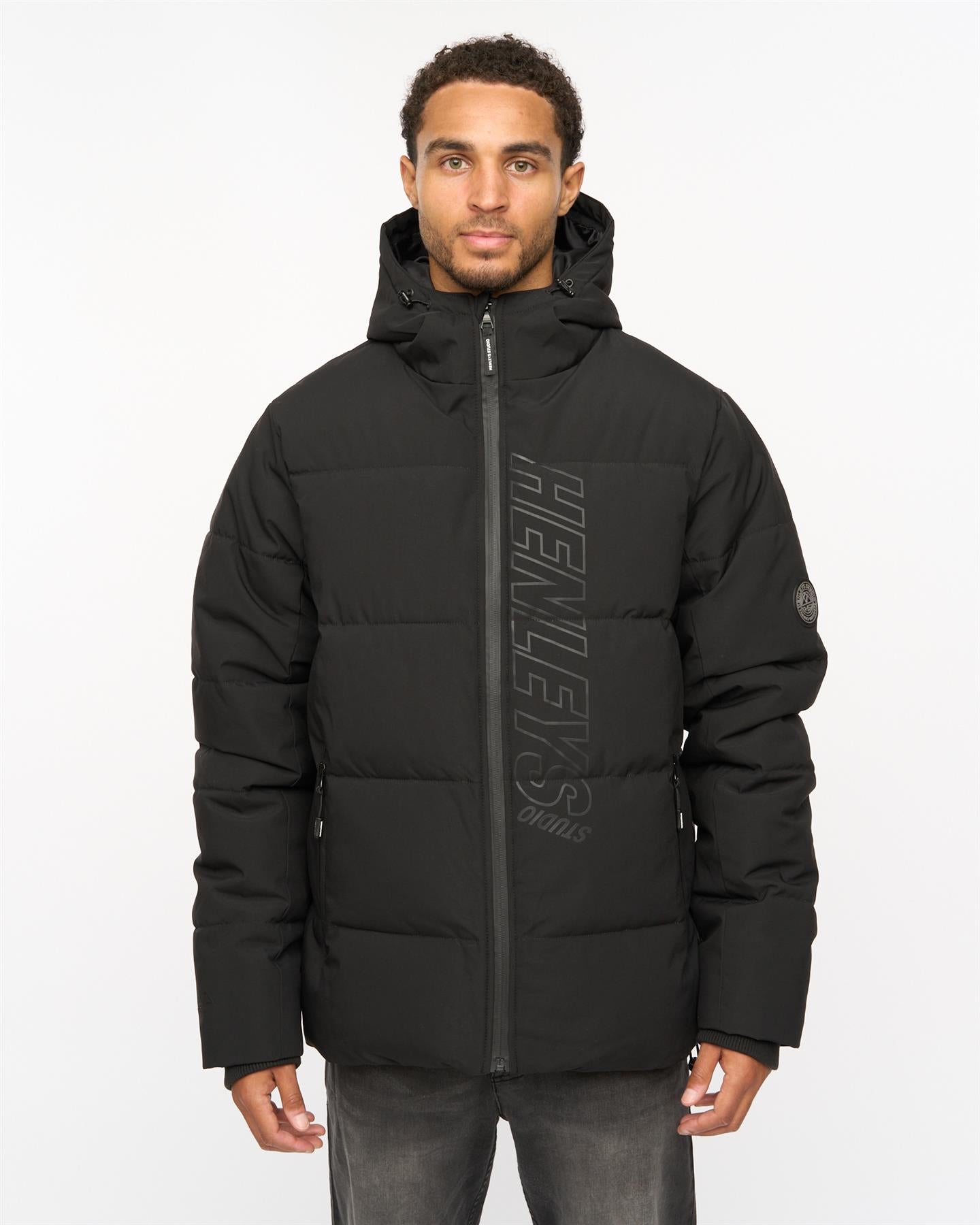 Mens System Ski Puffer Jacket Black