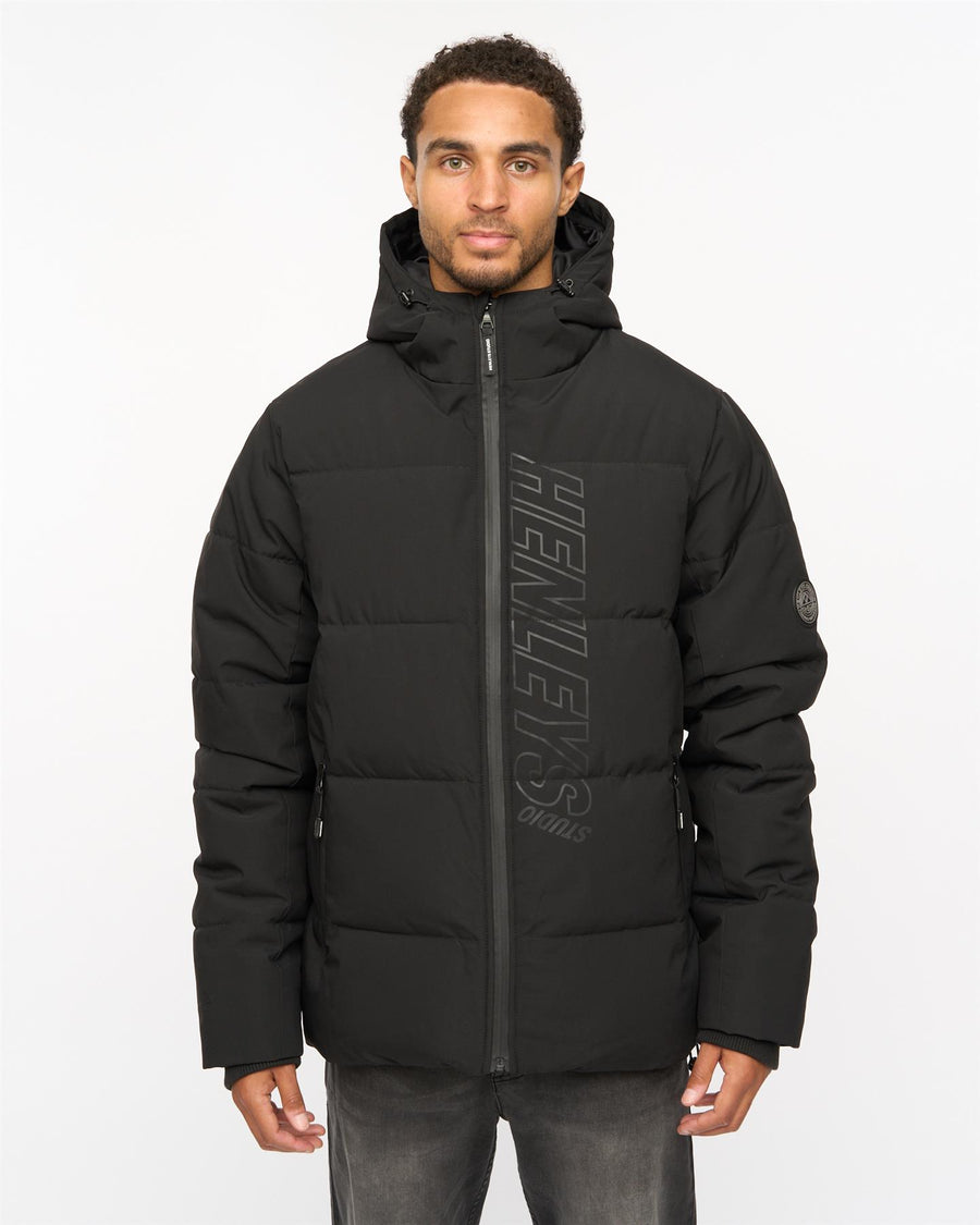 Mens System Ski Puffer Jacket Black